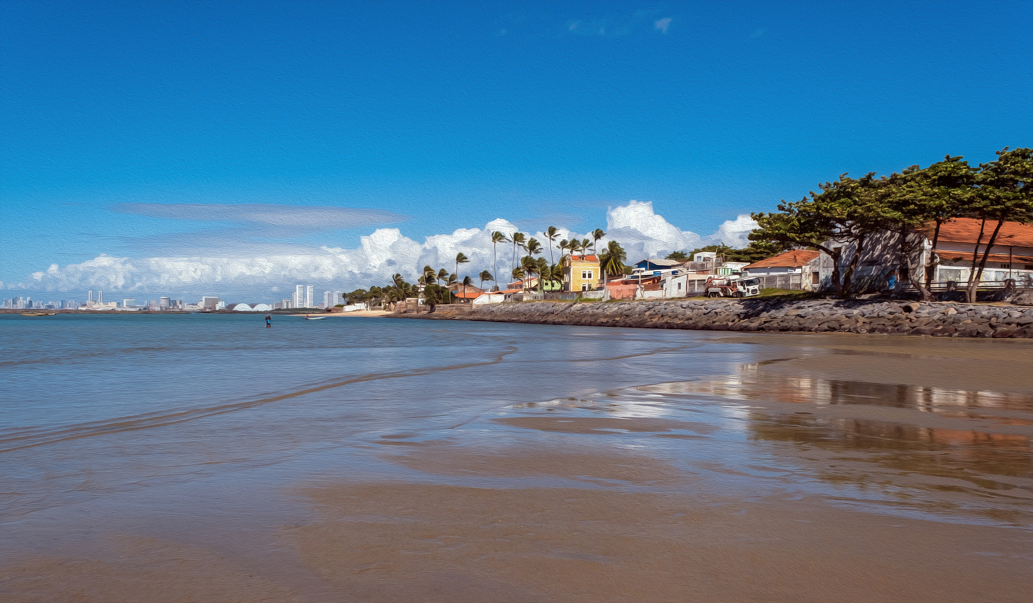 olinda city seen from the beach