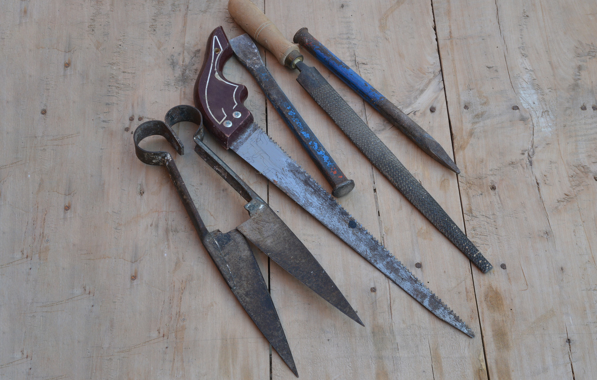 old construction of a house and repair tools