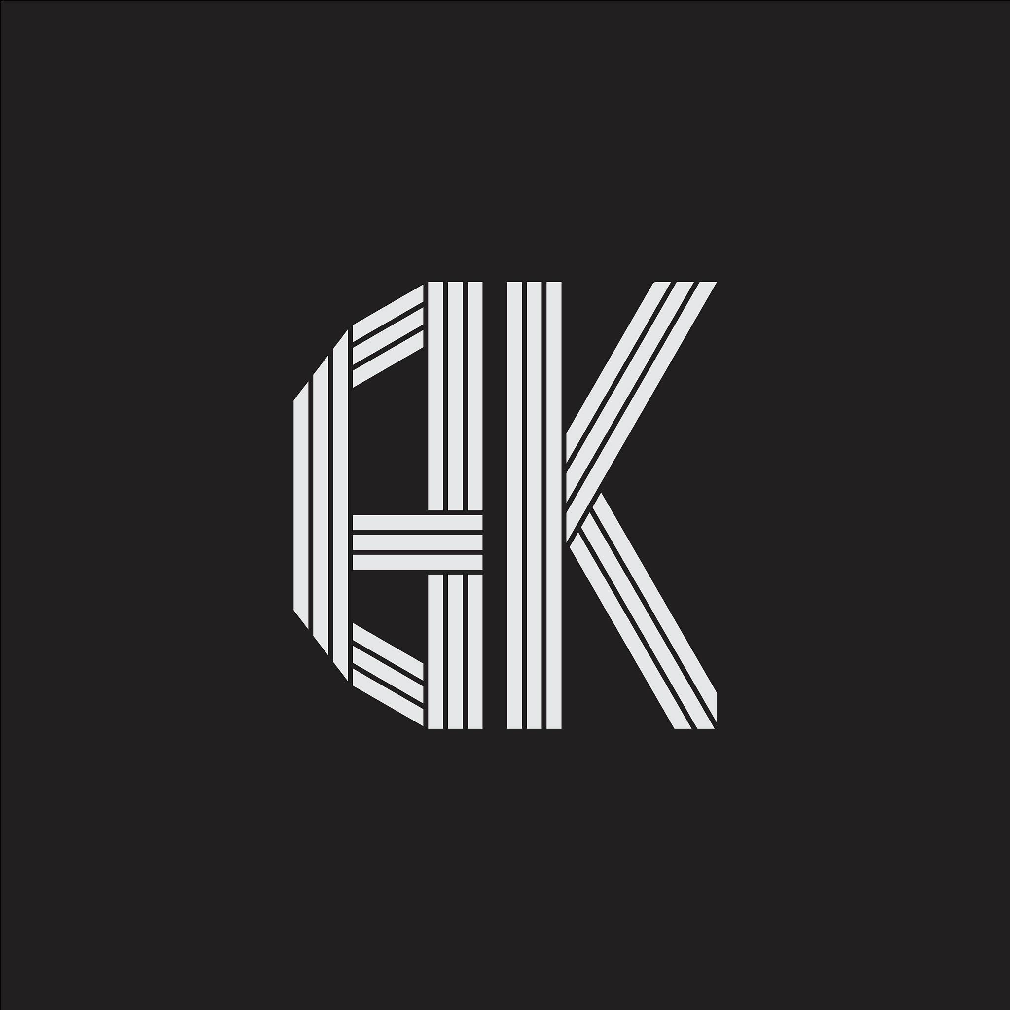 bk logo monogram with outline style linked
