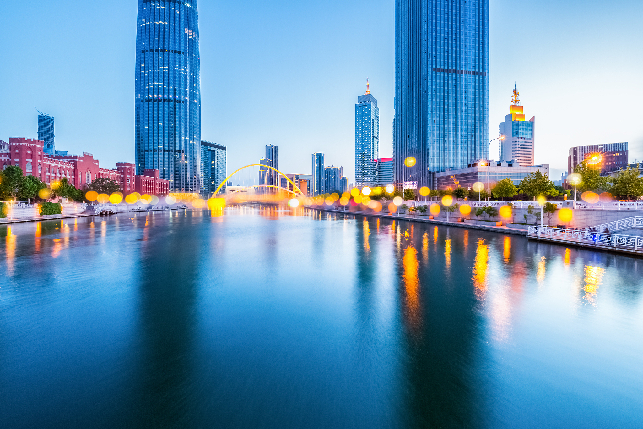 tianjin haihe river charming scenery