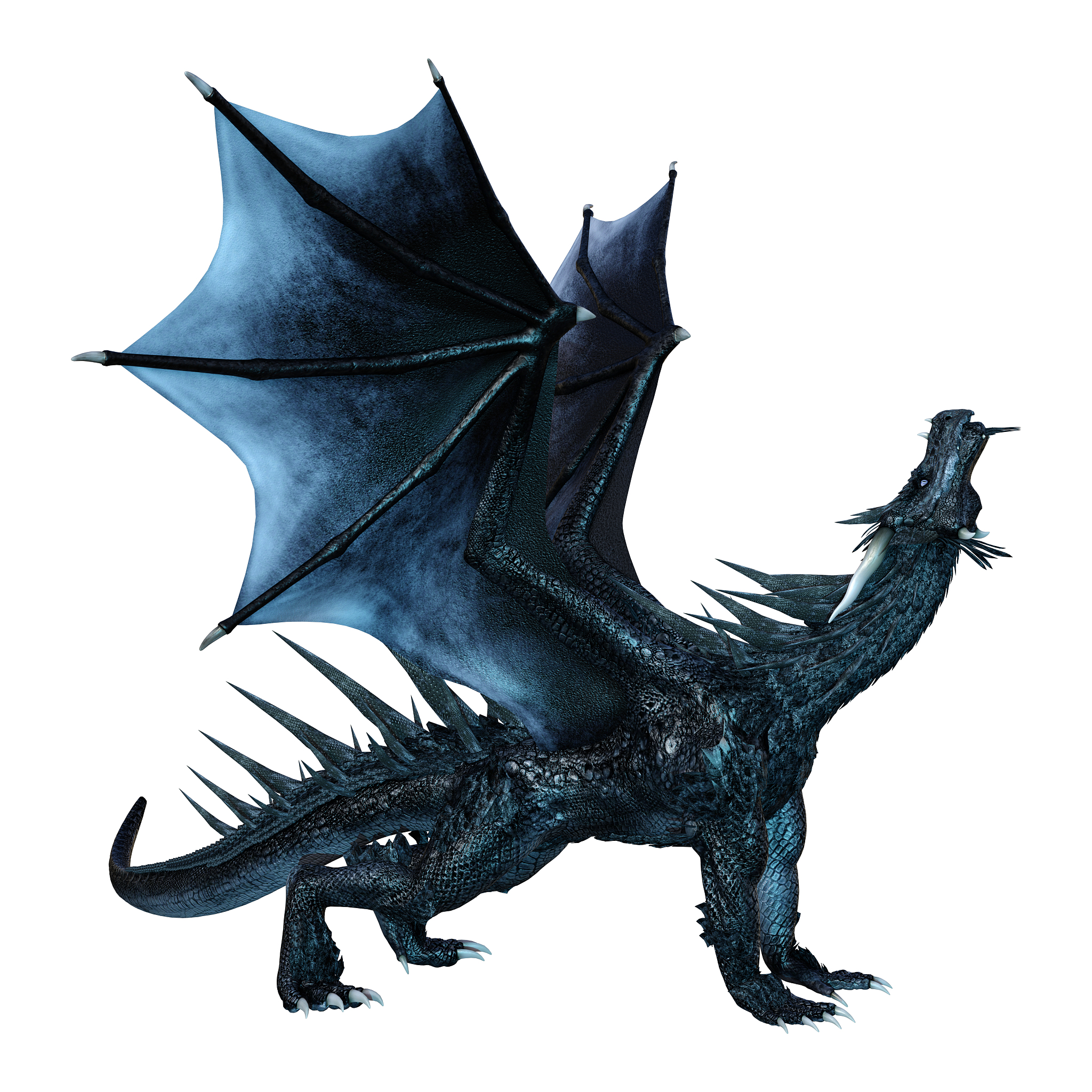 3d illustration fantasy dragon on white