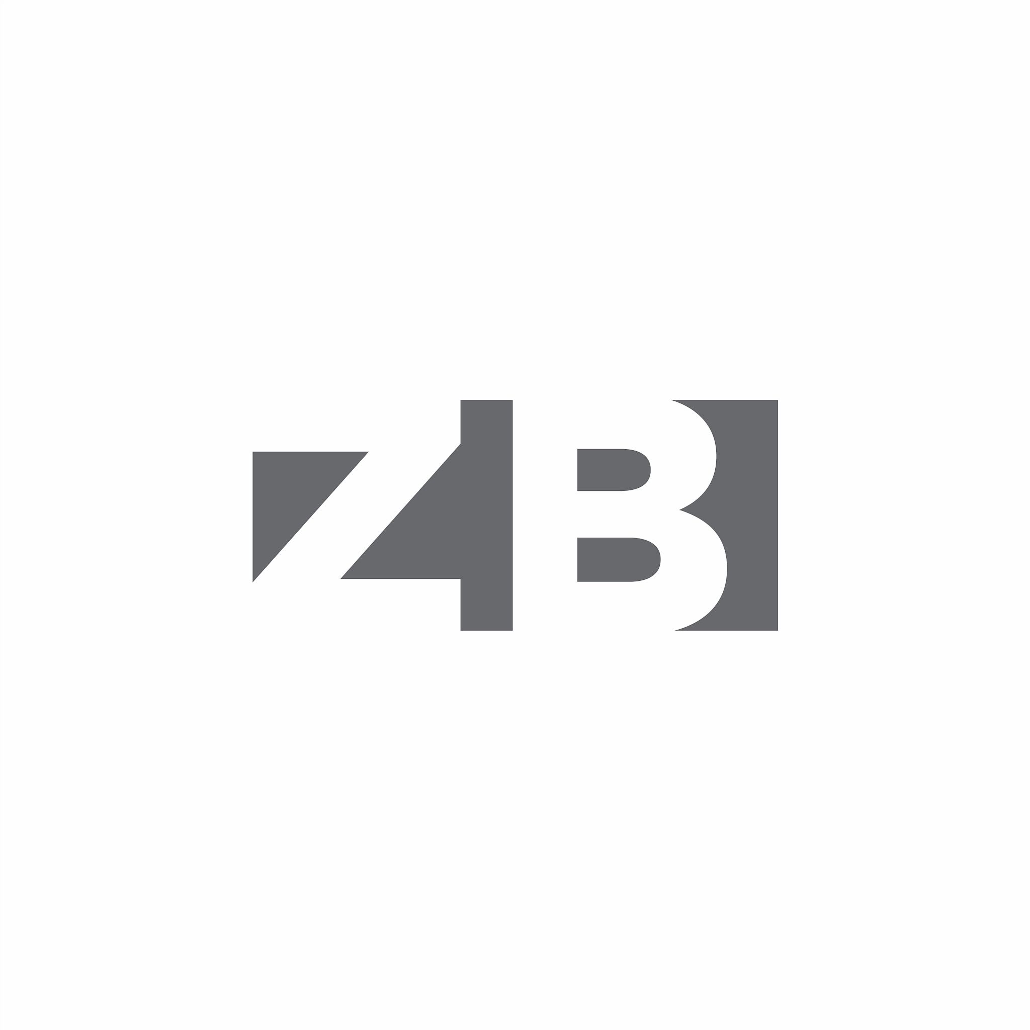 zb logo monogram with negative space style design