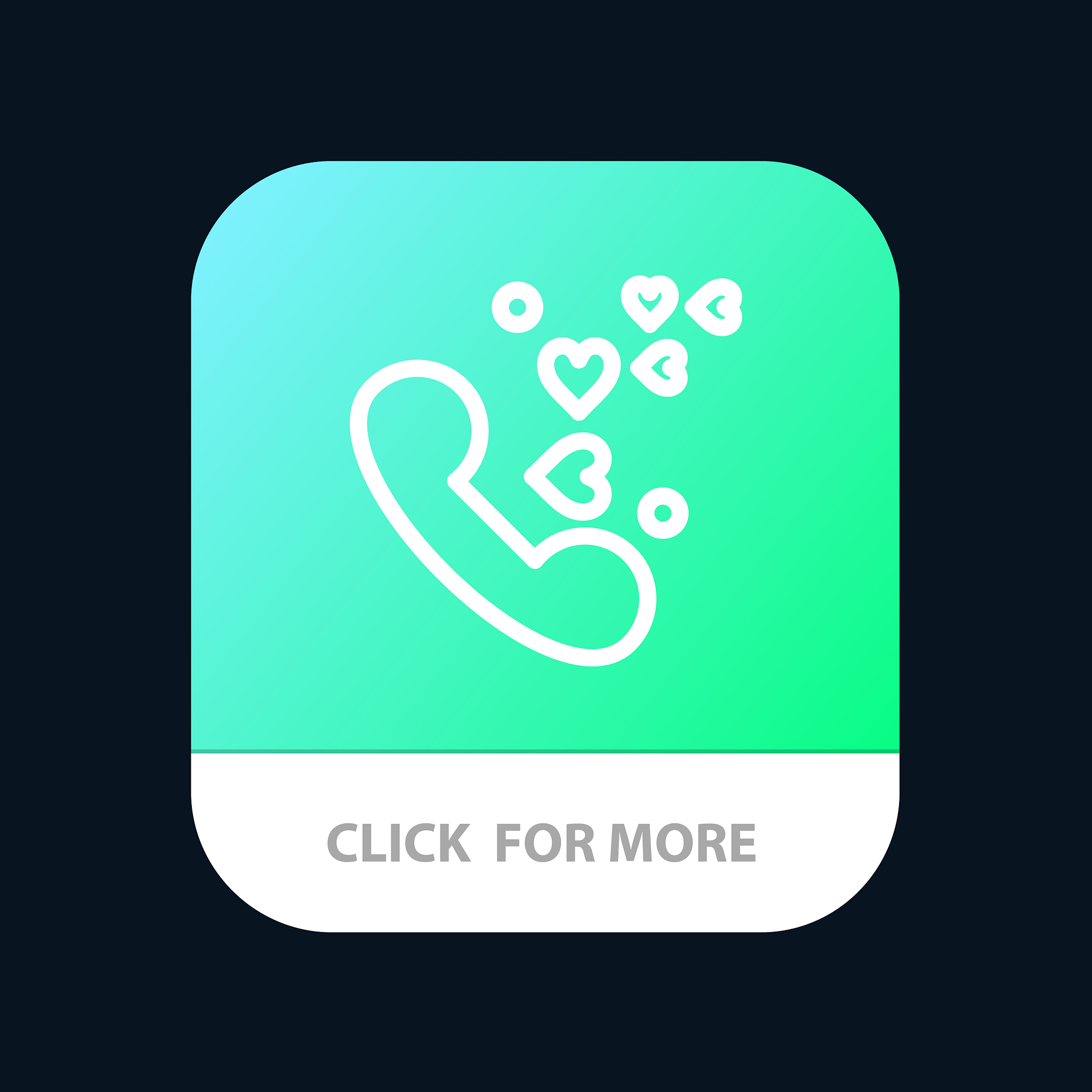 phone love heart wedding mobile app button