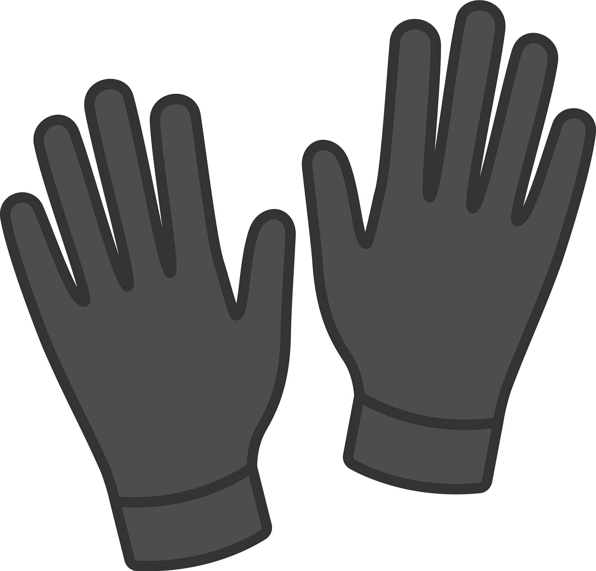 medical or household gloves color icon