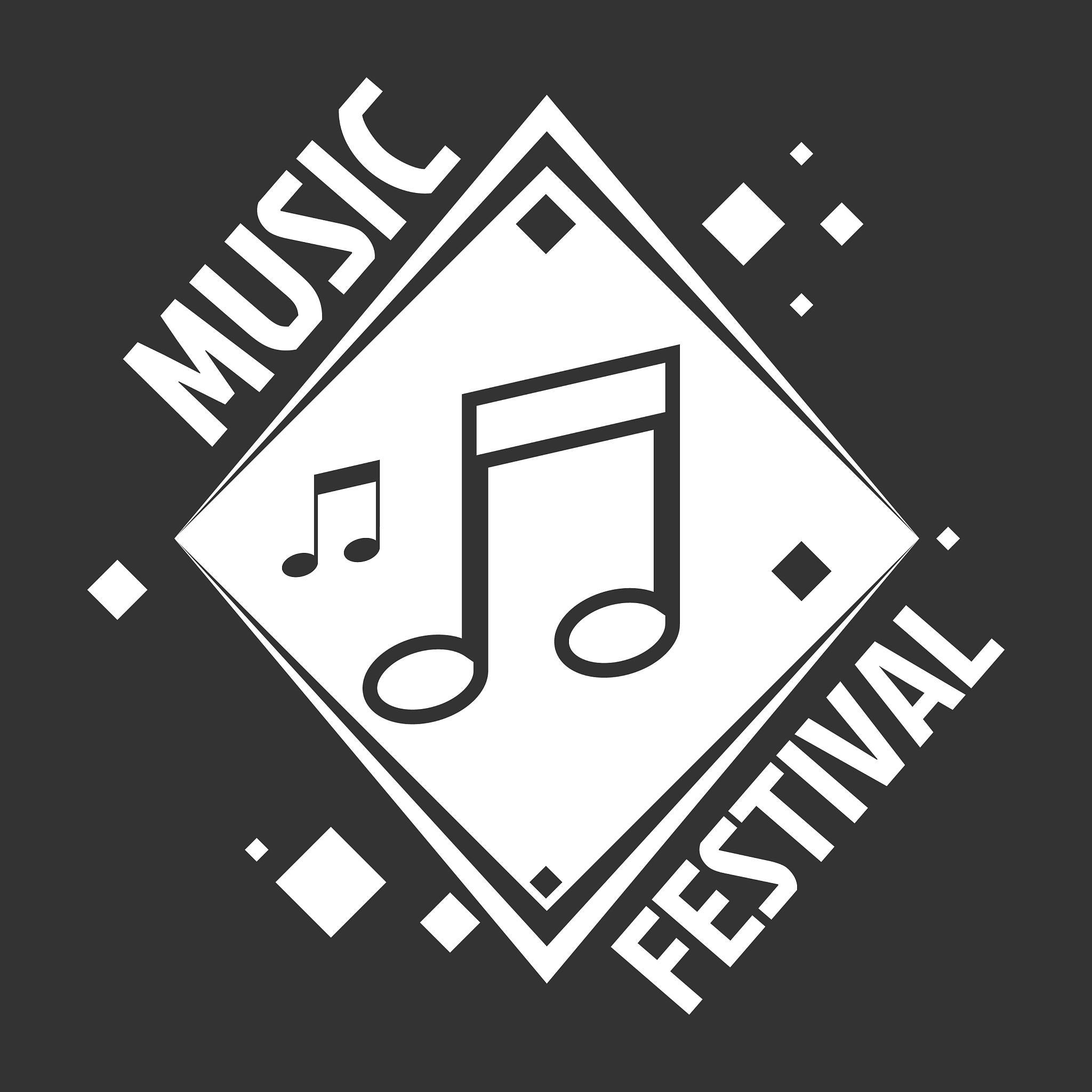 music festival labels of musical notes