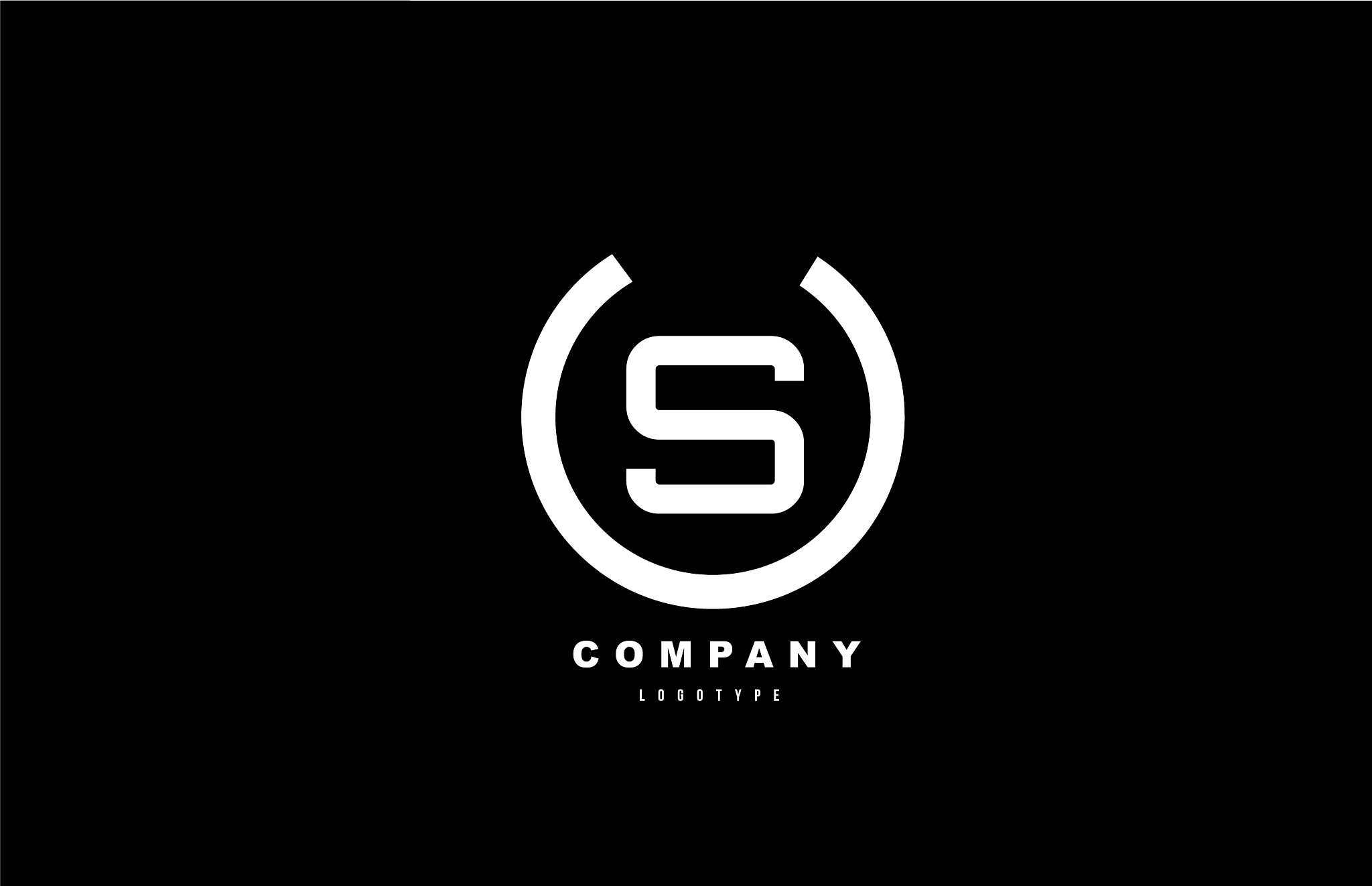 s white and black letter logo alphabet icon