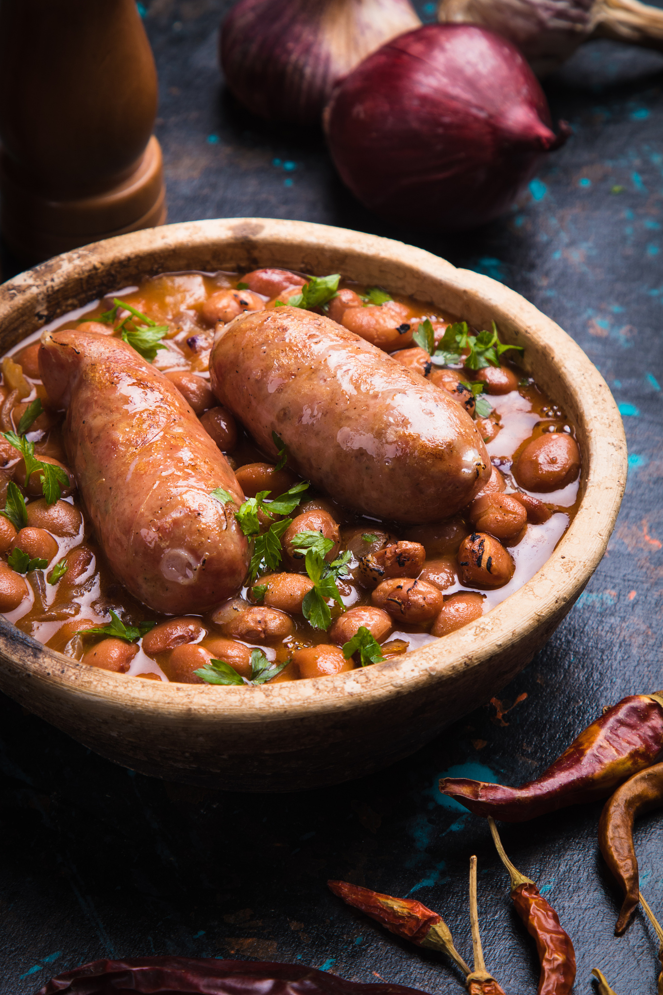 kidney beans with pork sausage