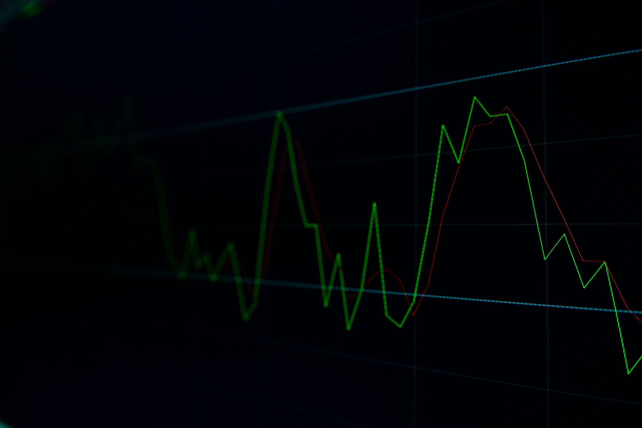 stock exchange market graph on led screen for business concept.