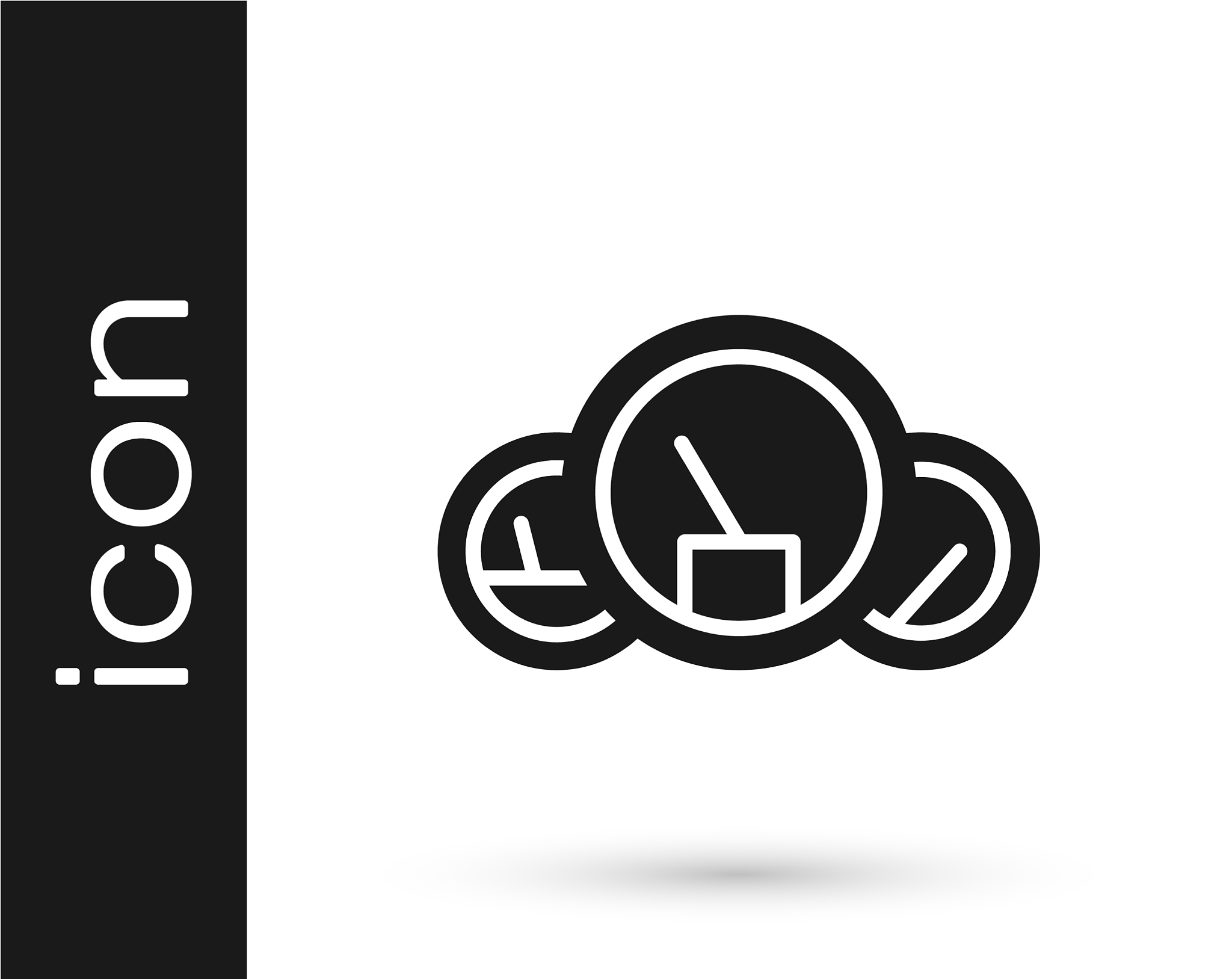 grey speedometer icon isolated on white background