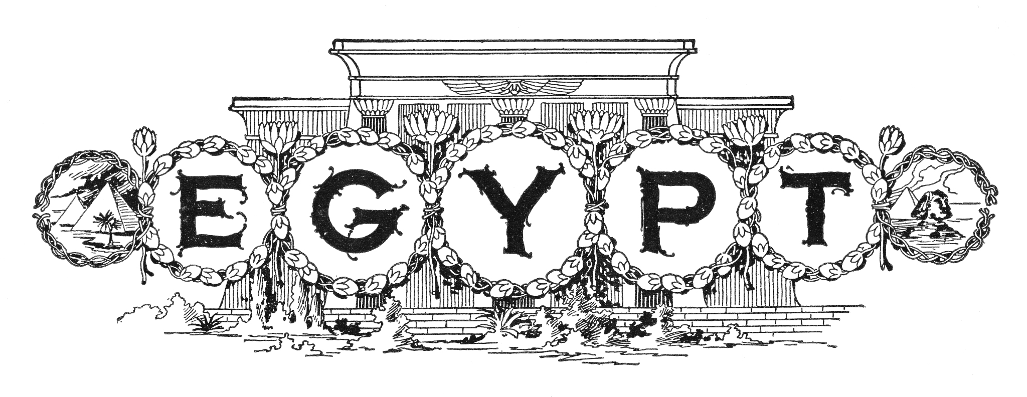 egypt in ornate text