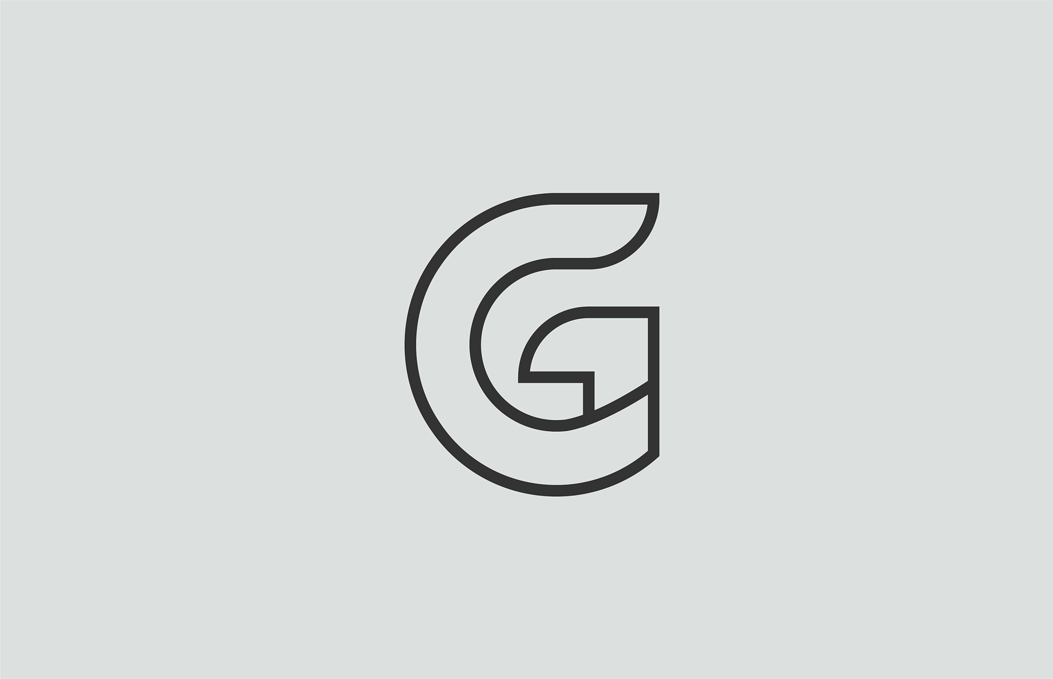 black and white alphabet letter g logo icon design