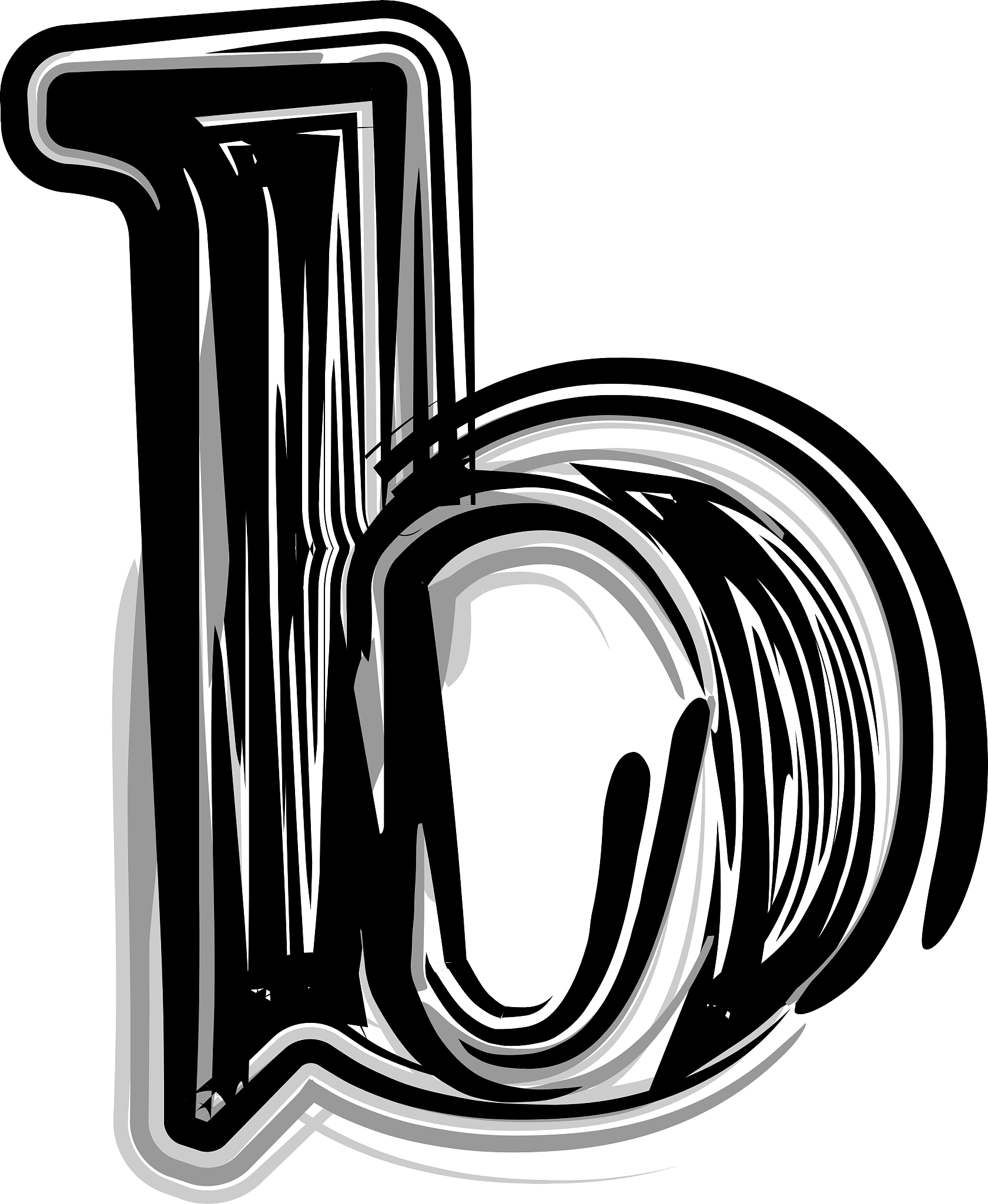 freehand typography letter b