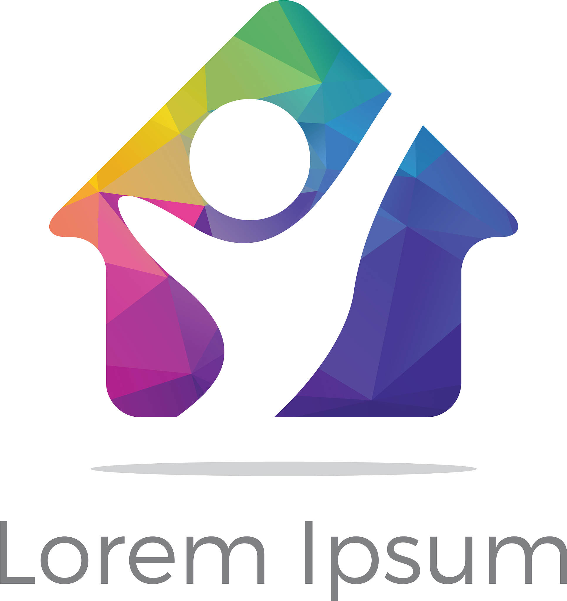 happy home icon real estate logo
