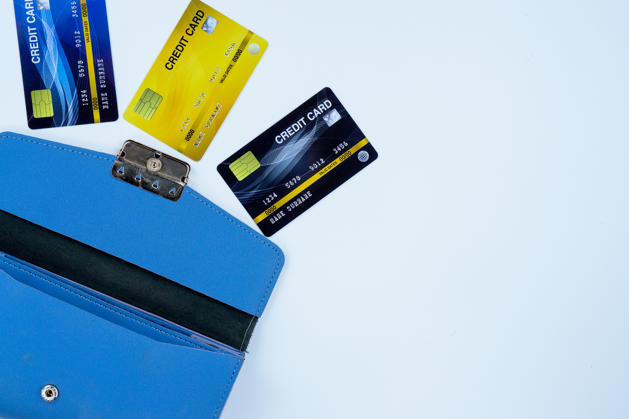 credit cards against white background