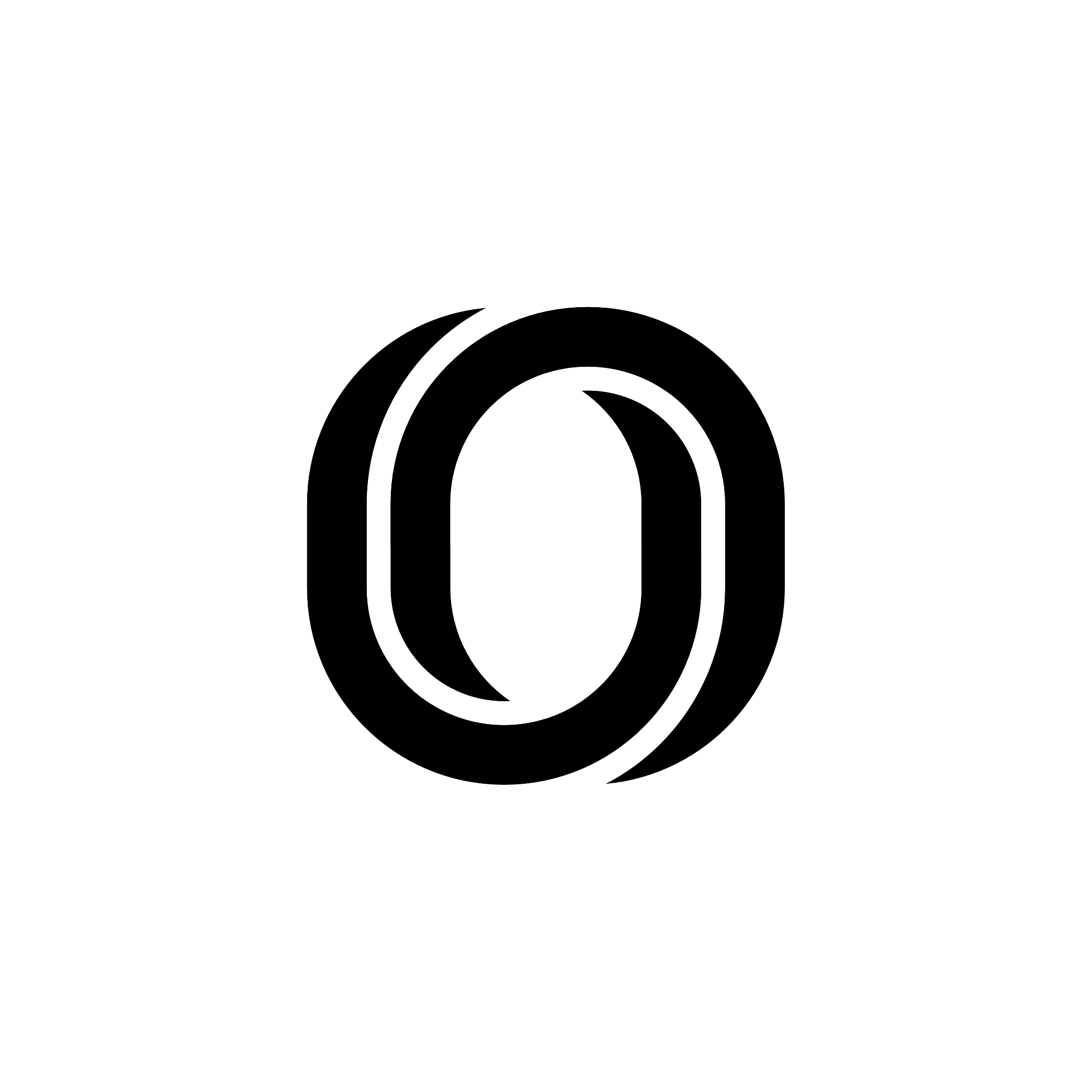 thick rounded line letter logotype o