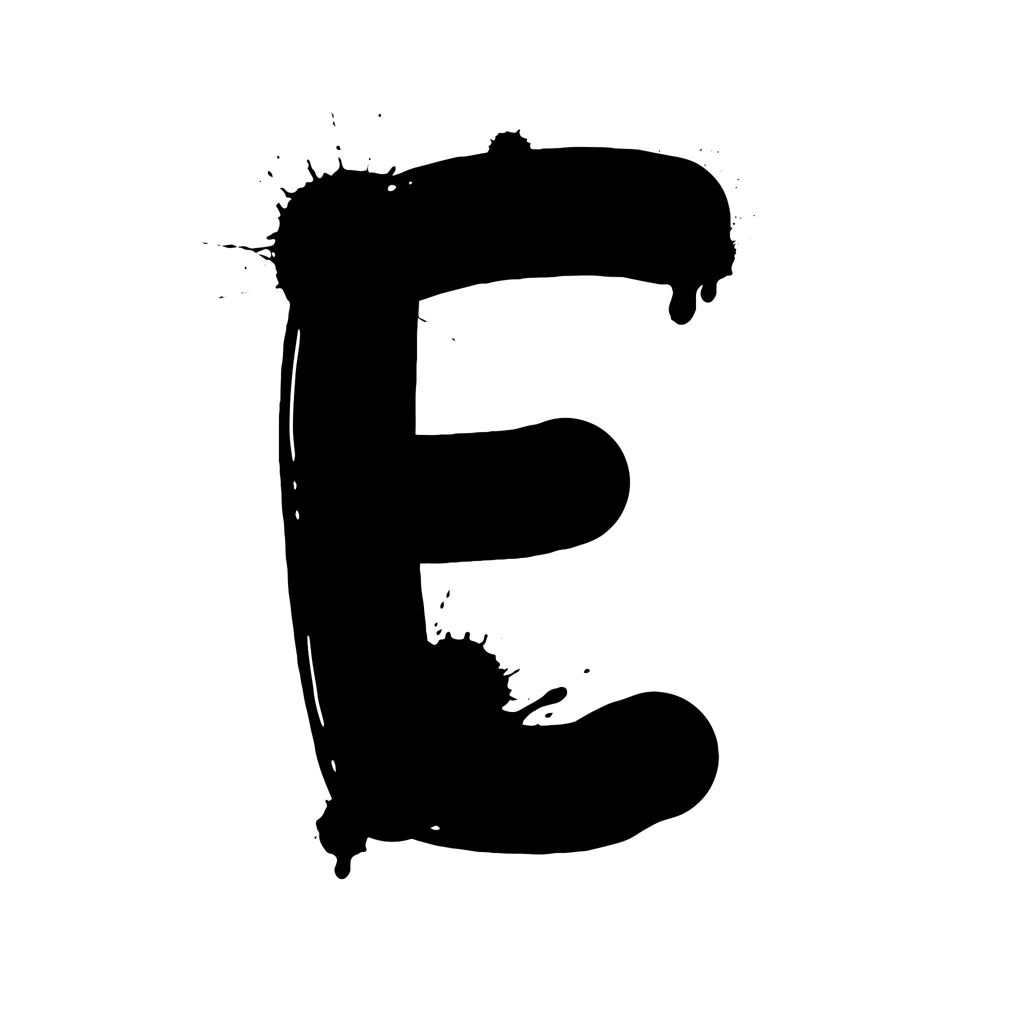 blot letter e black and white