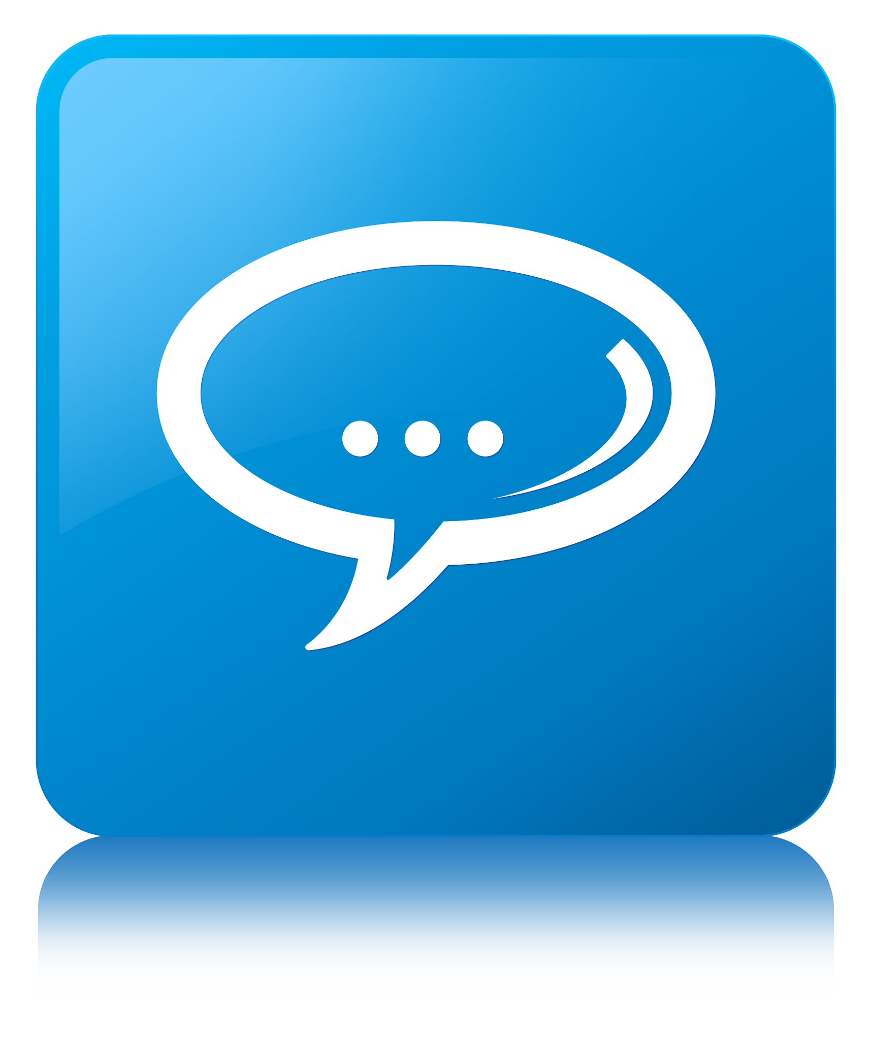 chat icon cyan blue square button