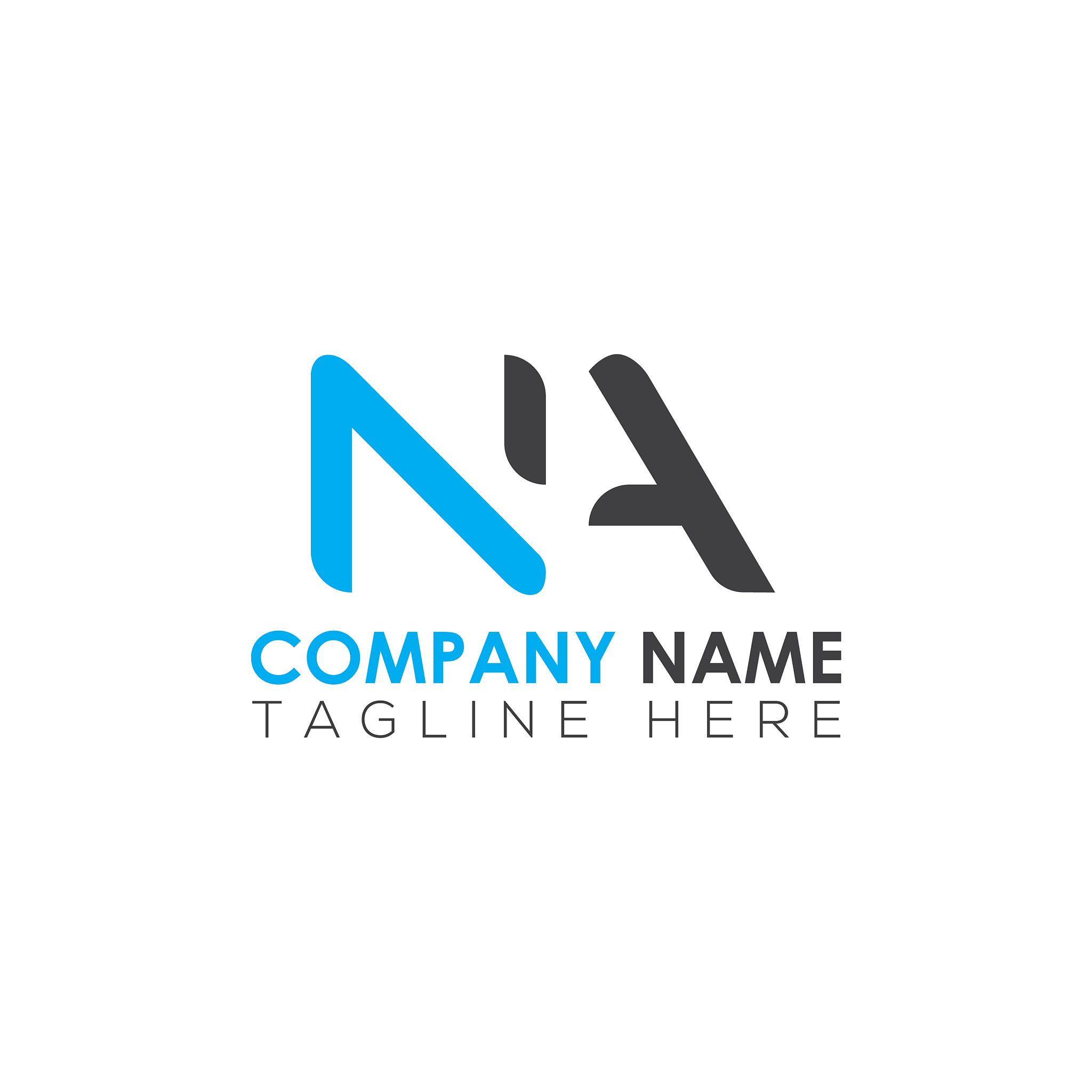 initial letter na logo design template creative