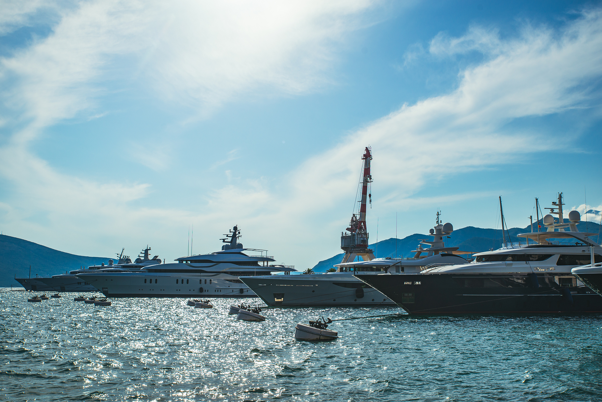 boats and yachts in dock