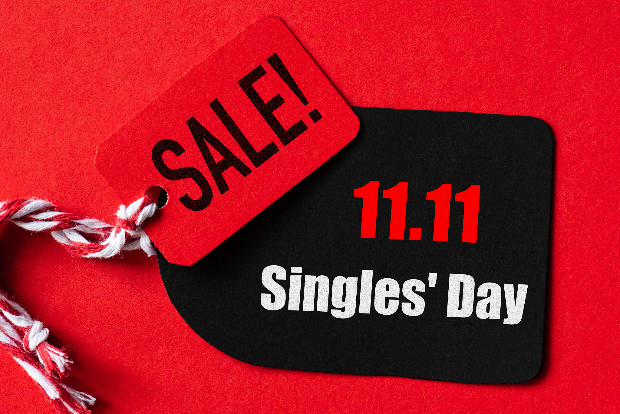 online shopping of china, 11.11 single day sale concept. red and