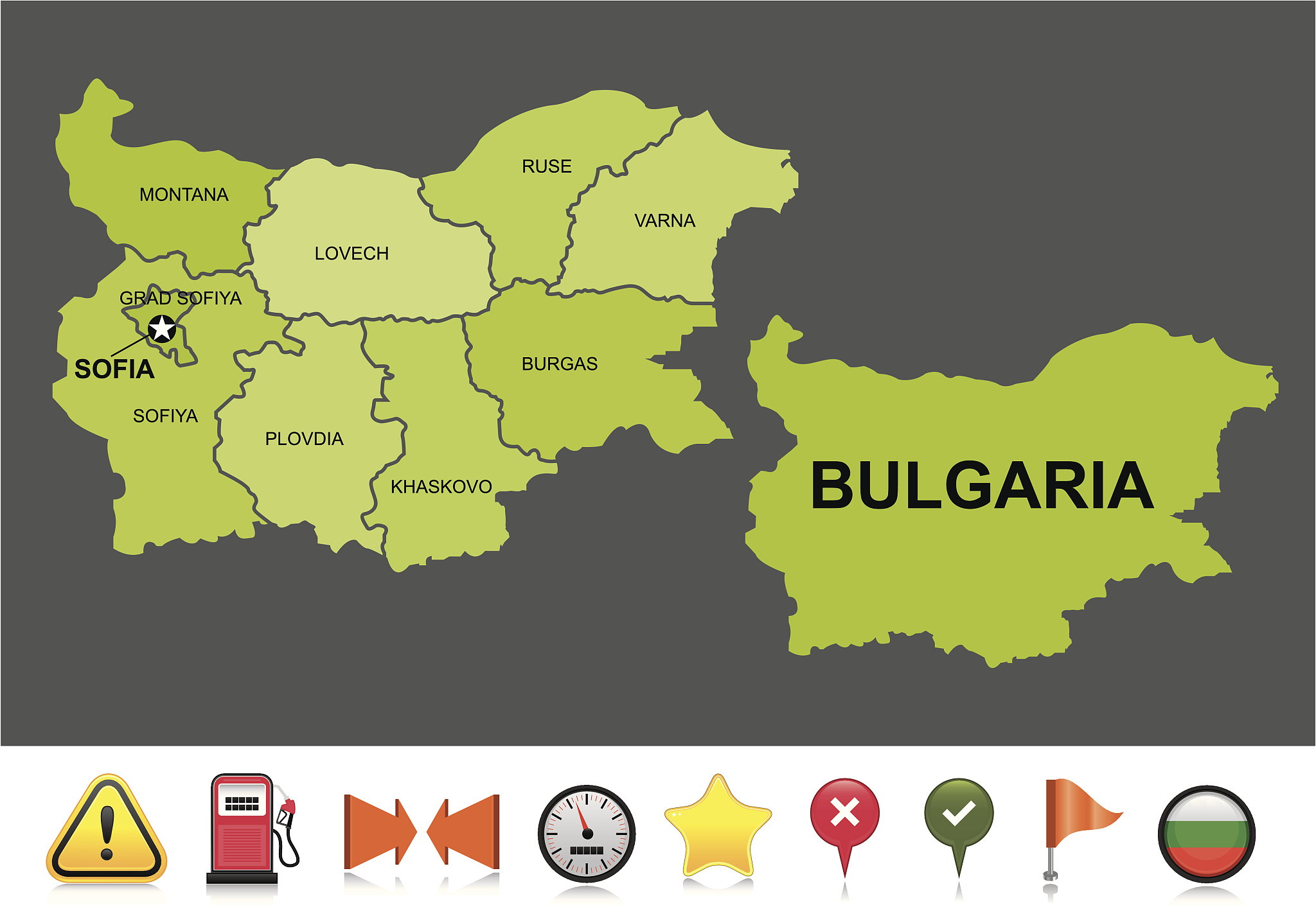 bulgaria navigation map