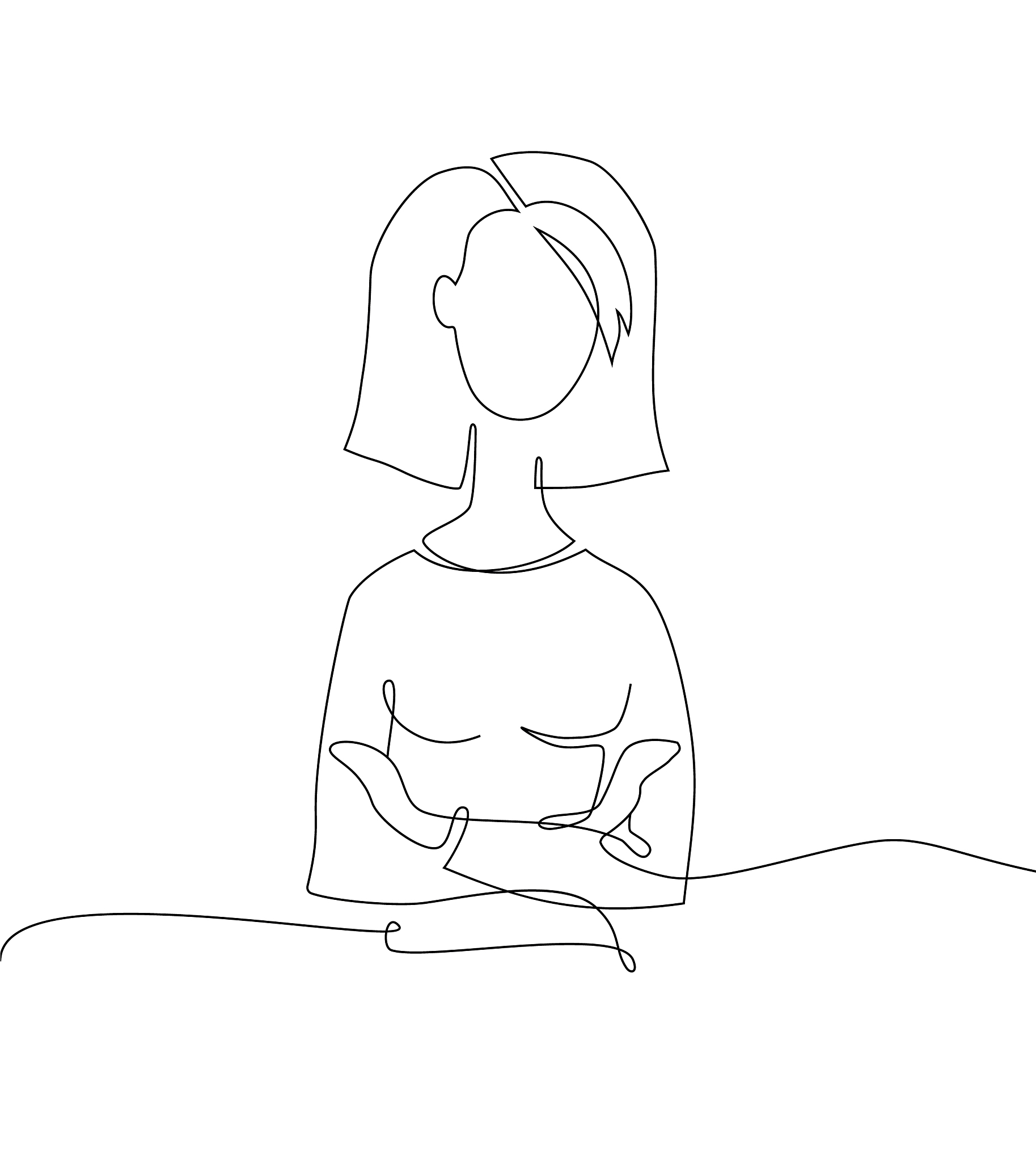 woman - one line design style