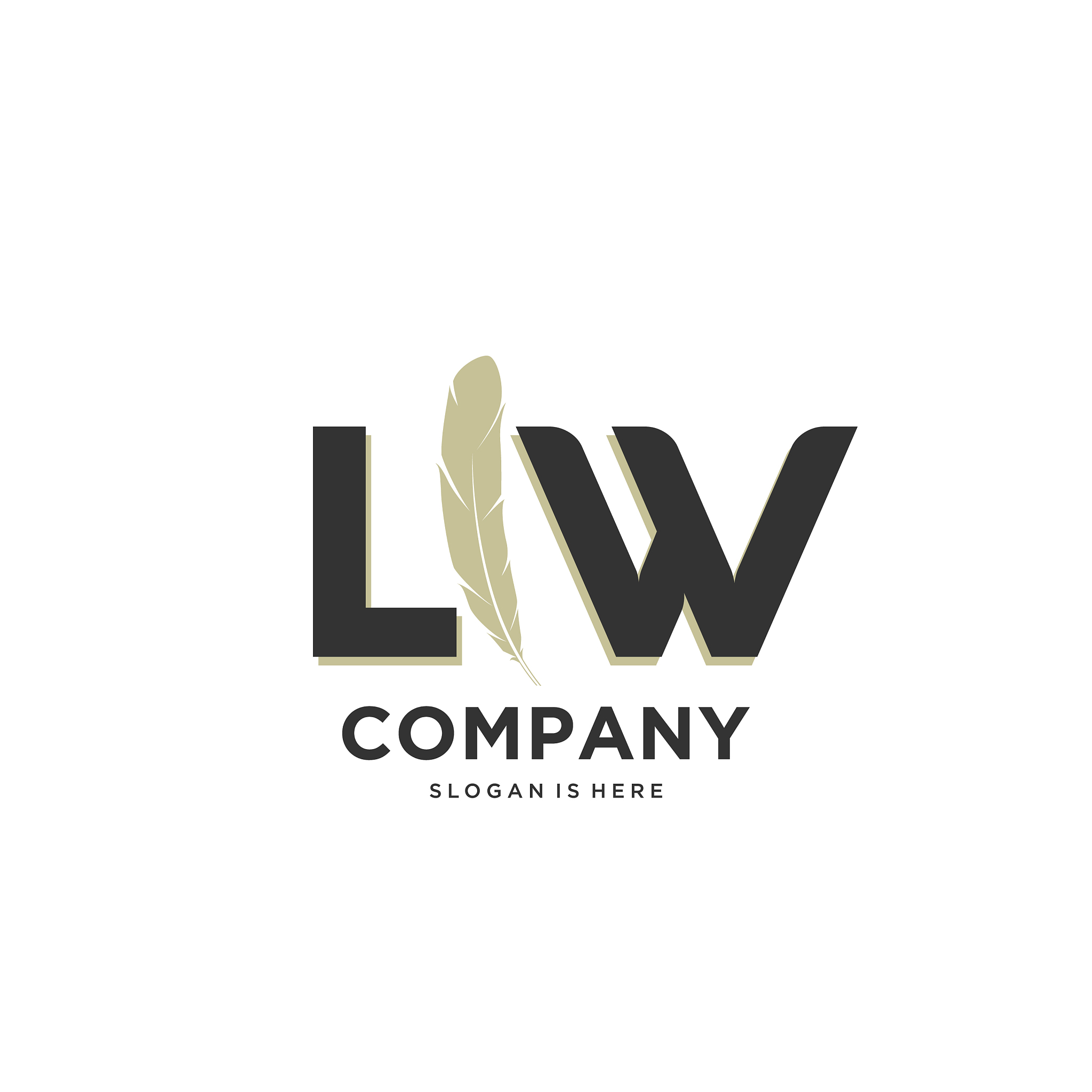 initial lw letter unique attractive creative