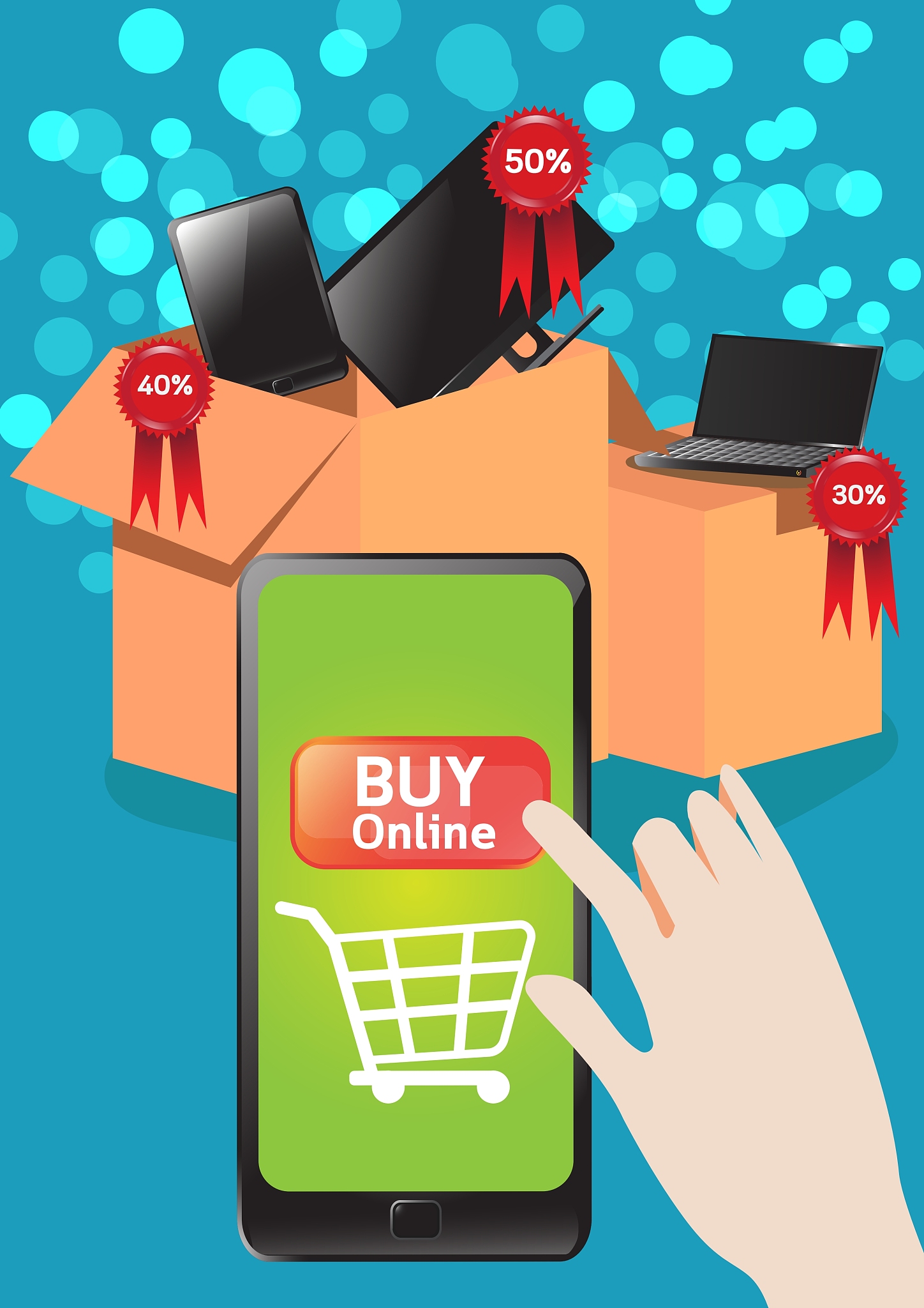 shopping online with smart phone