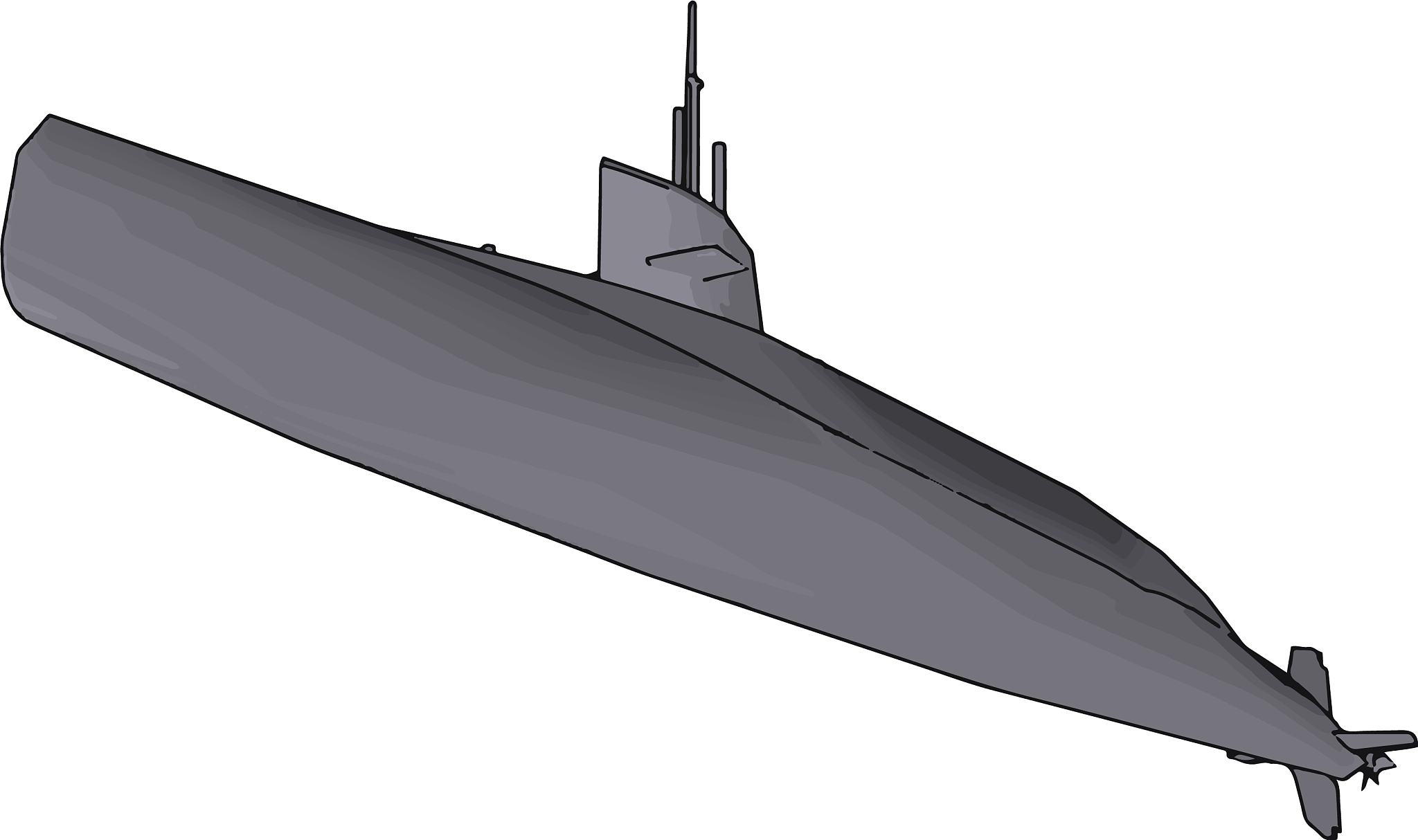 submarine on white background