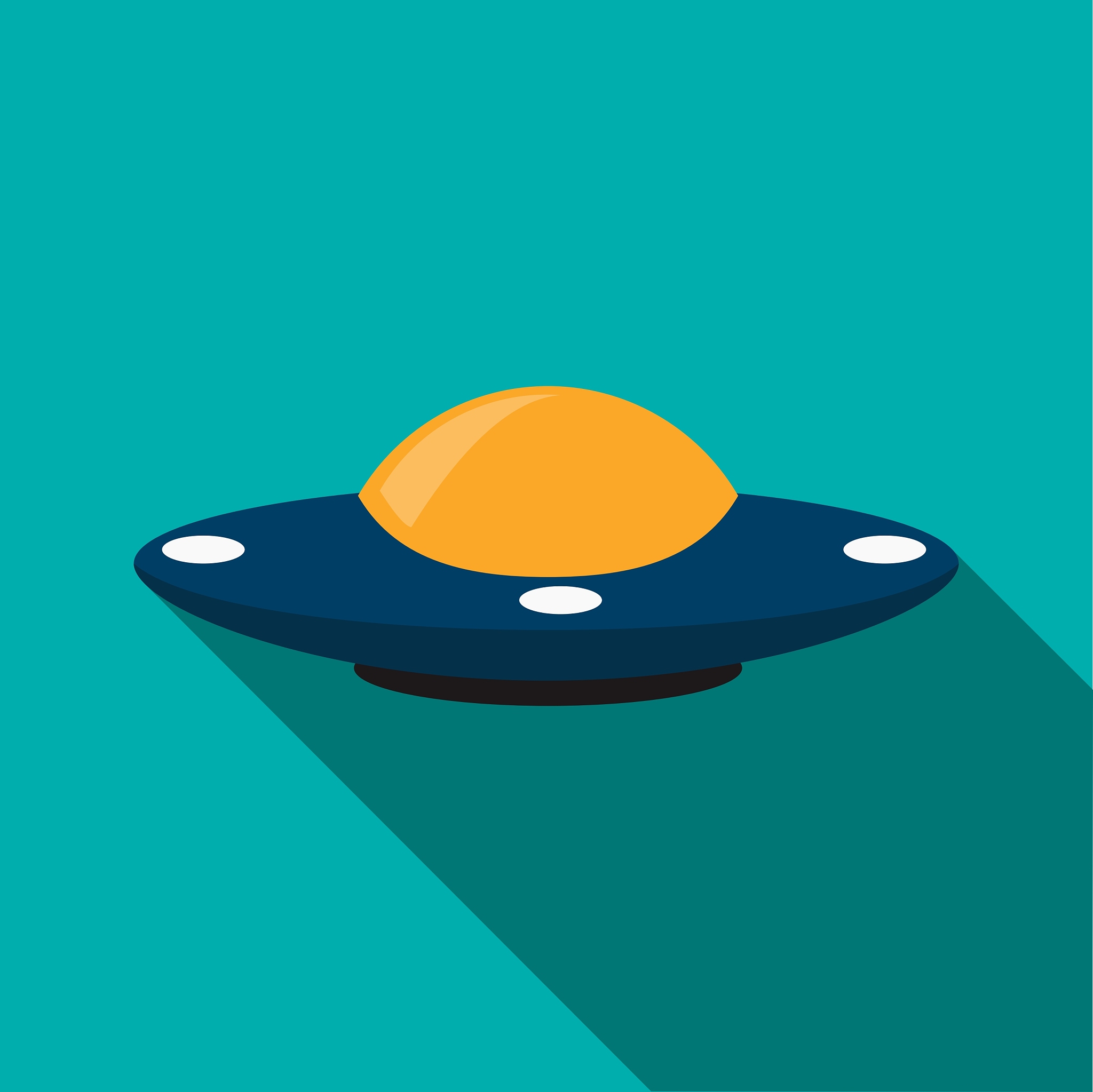 flying saucer icon flat style