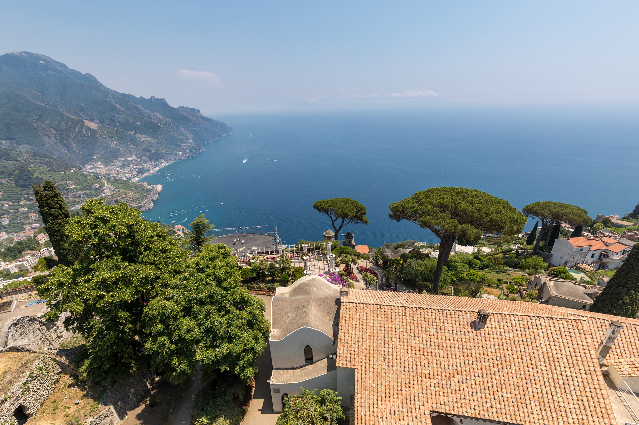 view over gulf of salerno from villa rufolo, ravello, campania, 