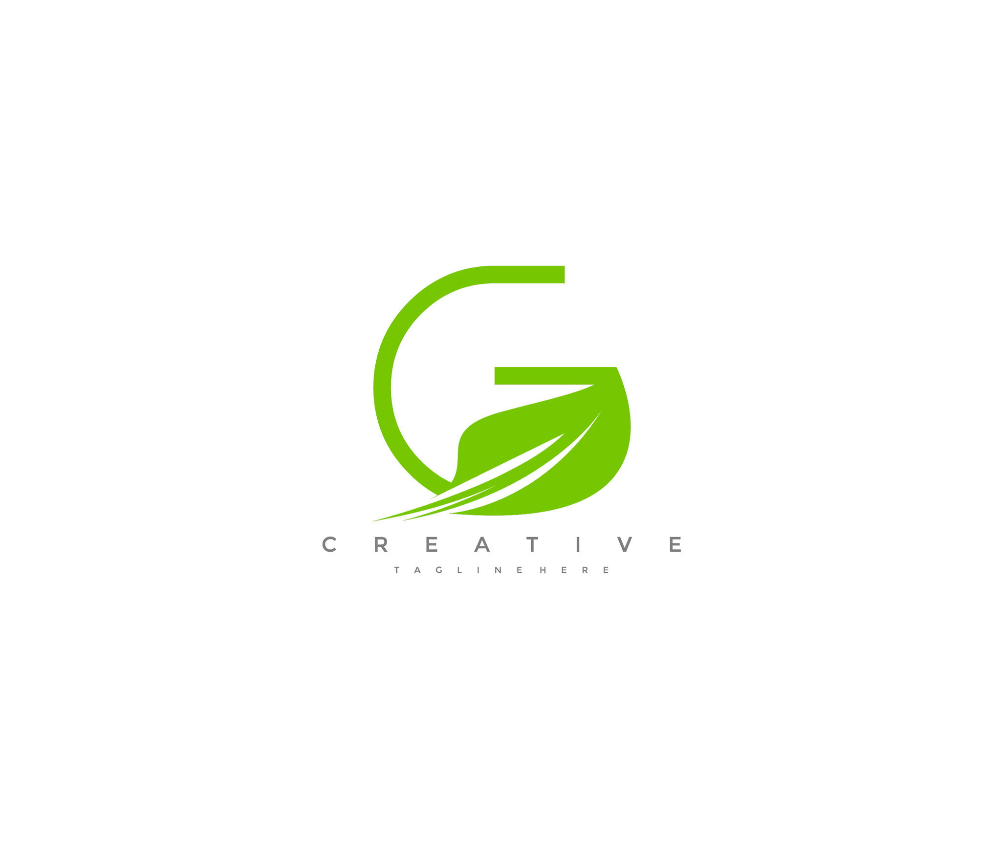 creative design leaf letter g minimalism