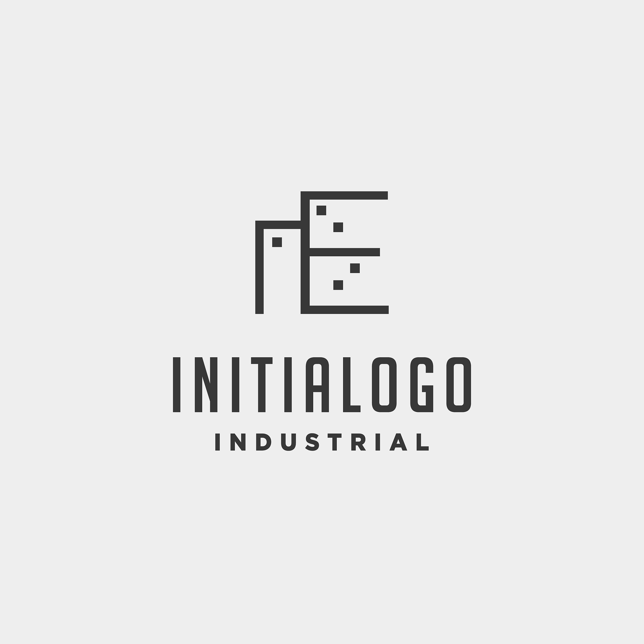 initial letter e real estate logo design