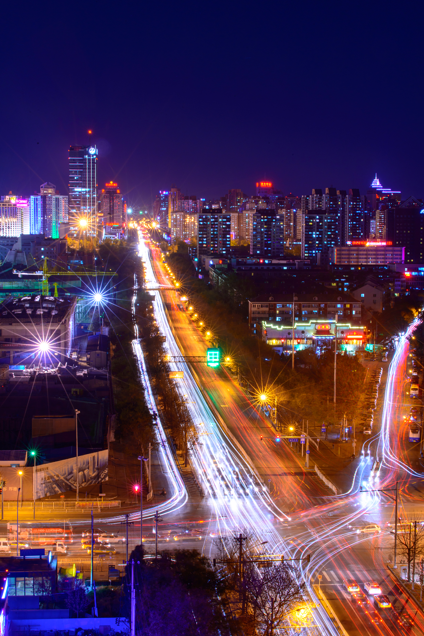 北四环安慧桥夜景