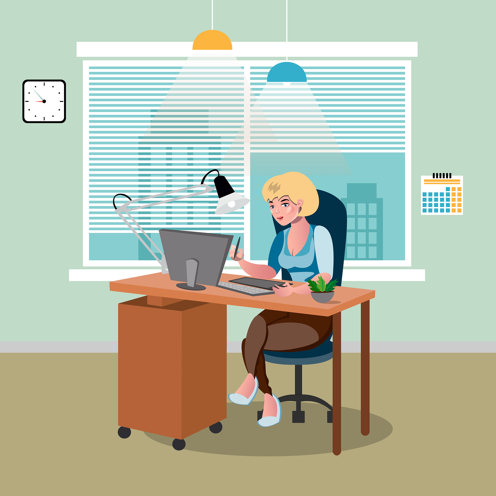 businessman working at his office desk.