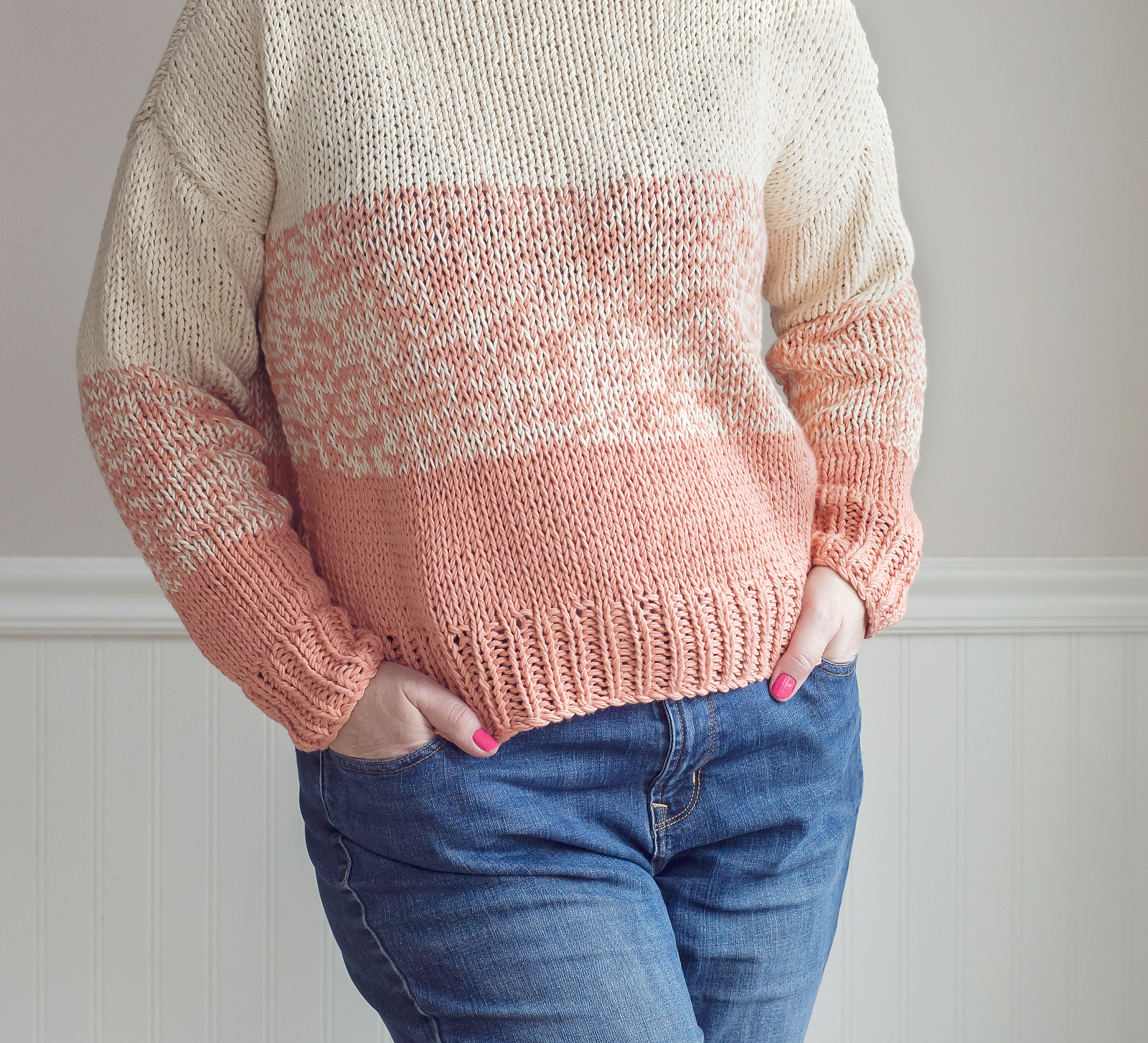 woman wearing sweater and jeans