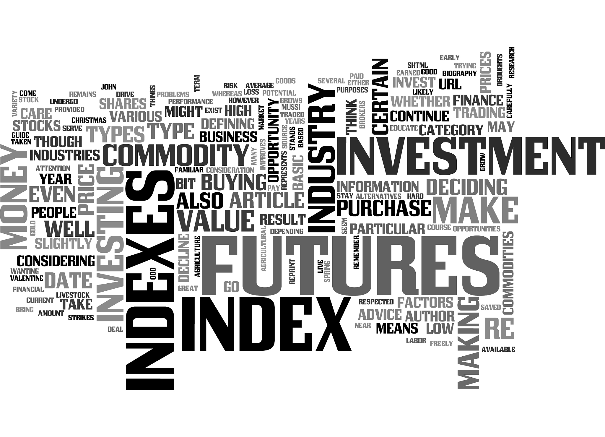 a guide to indexes and futures text word cloud