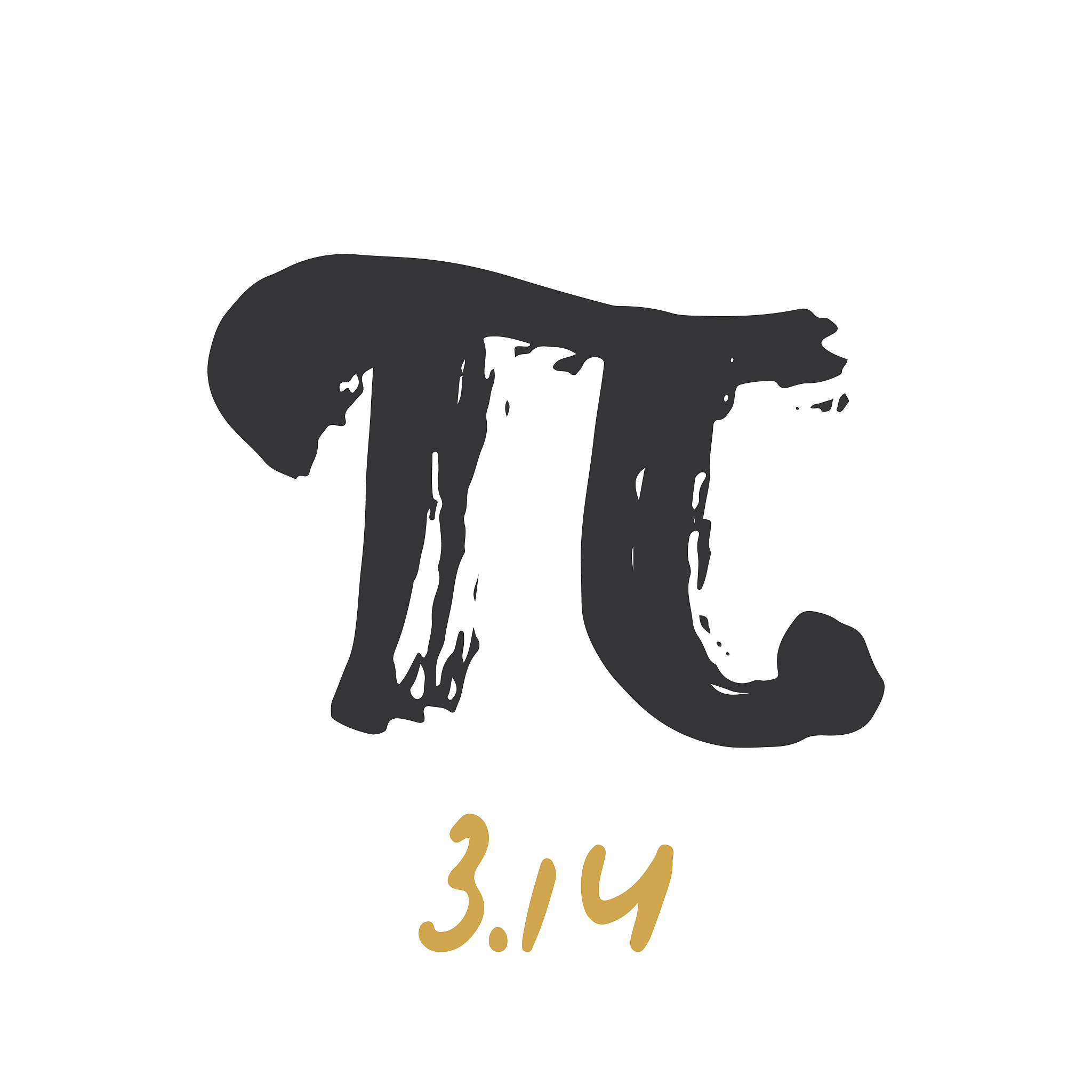 pi symbol hand drawn icon, grunge calligraphic mathematical sign