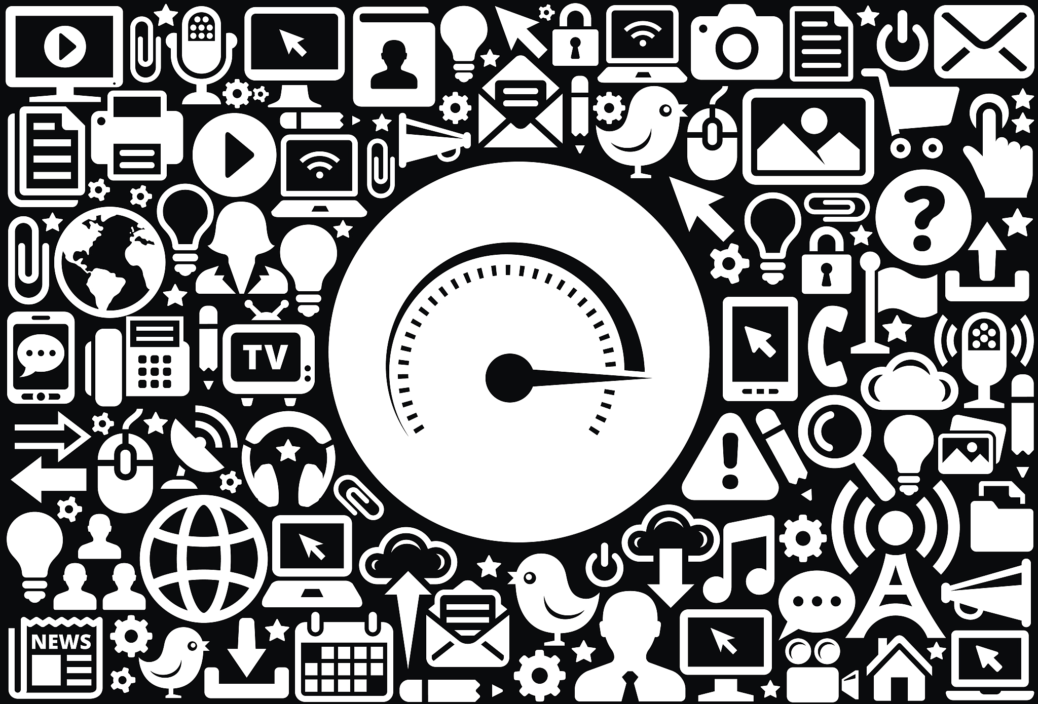 top speed  icon black and white internet technology background