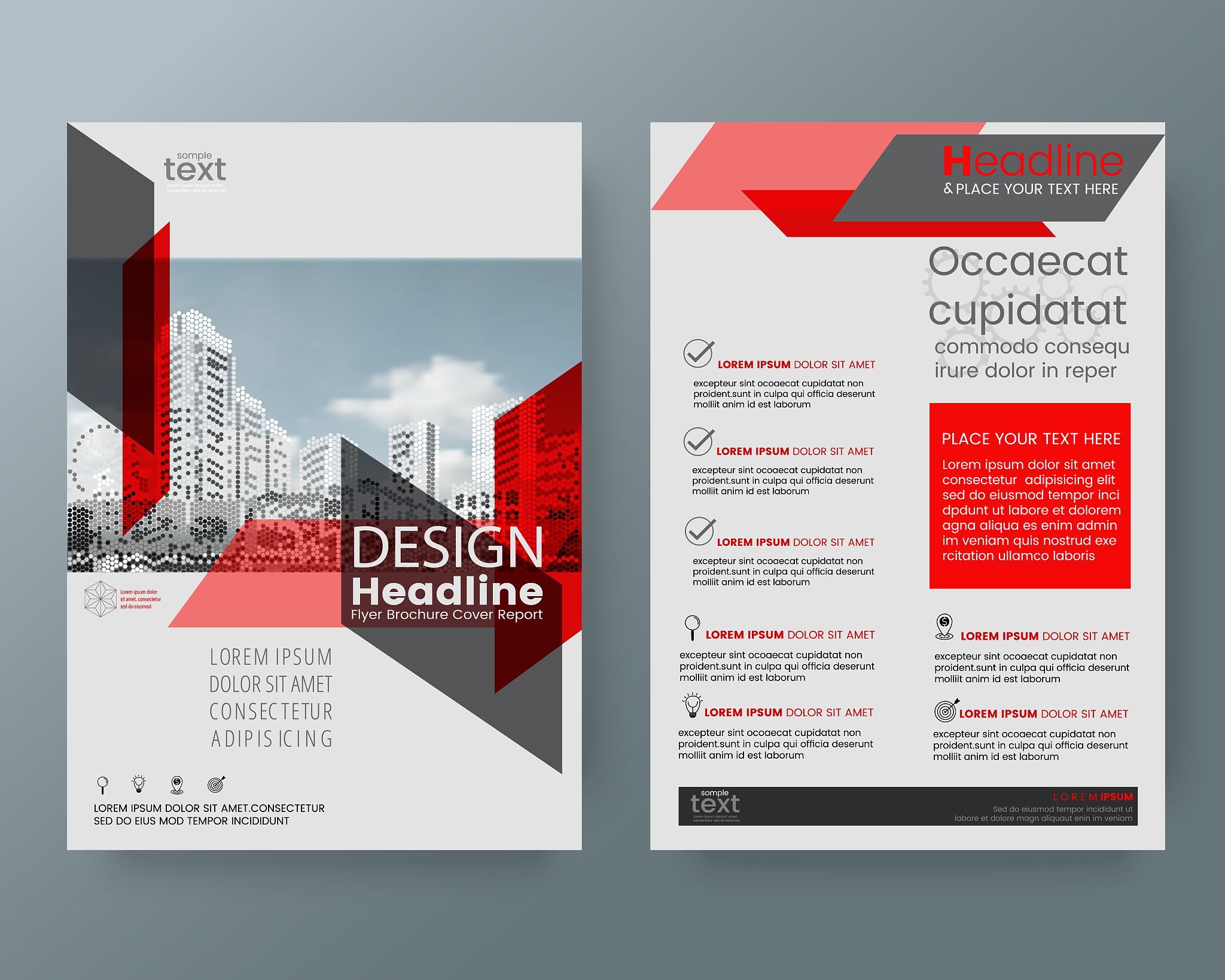 abstract red diagonal line brochure annual report cover flyer po