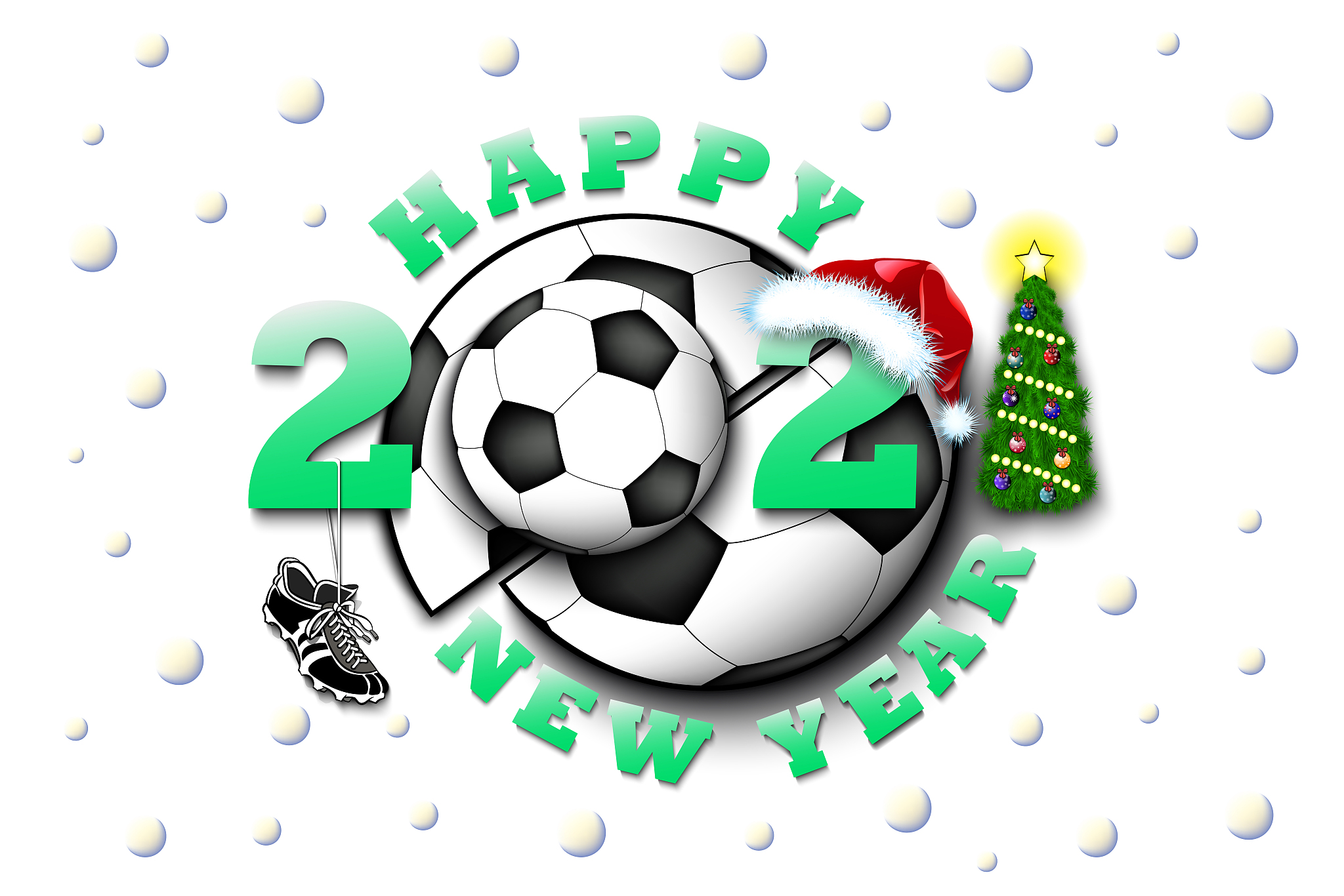 happy new year 2021 and soccer ball