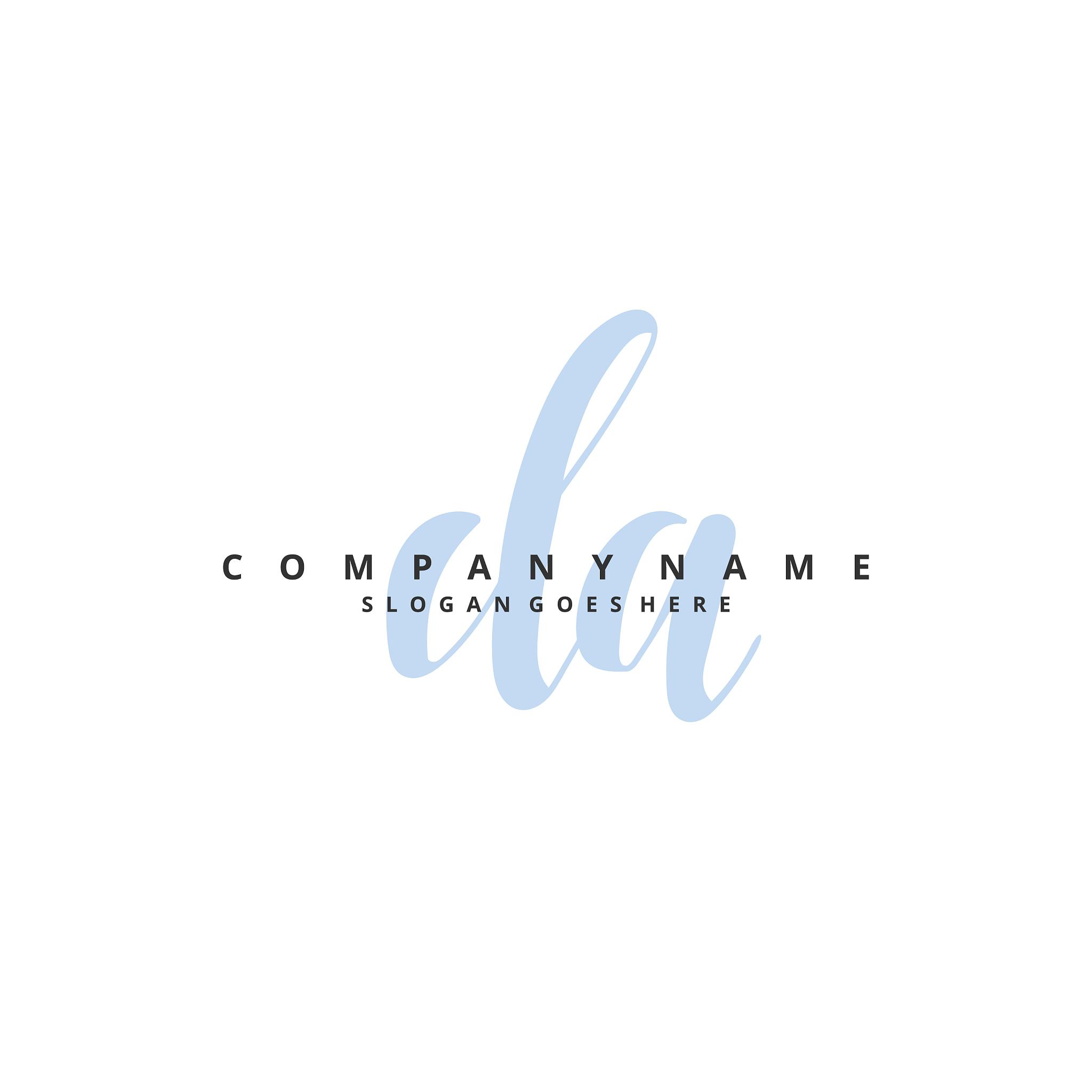 d a da initial handwriting and signature logo