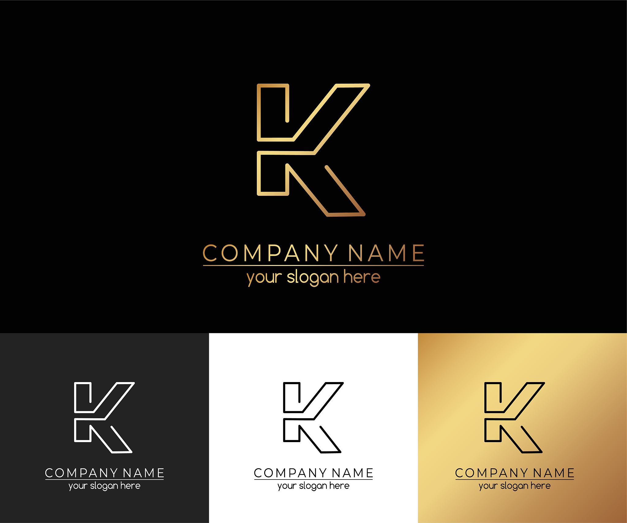 letter k logo or monogram. blank for business card. for your bus