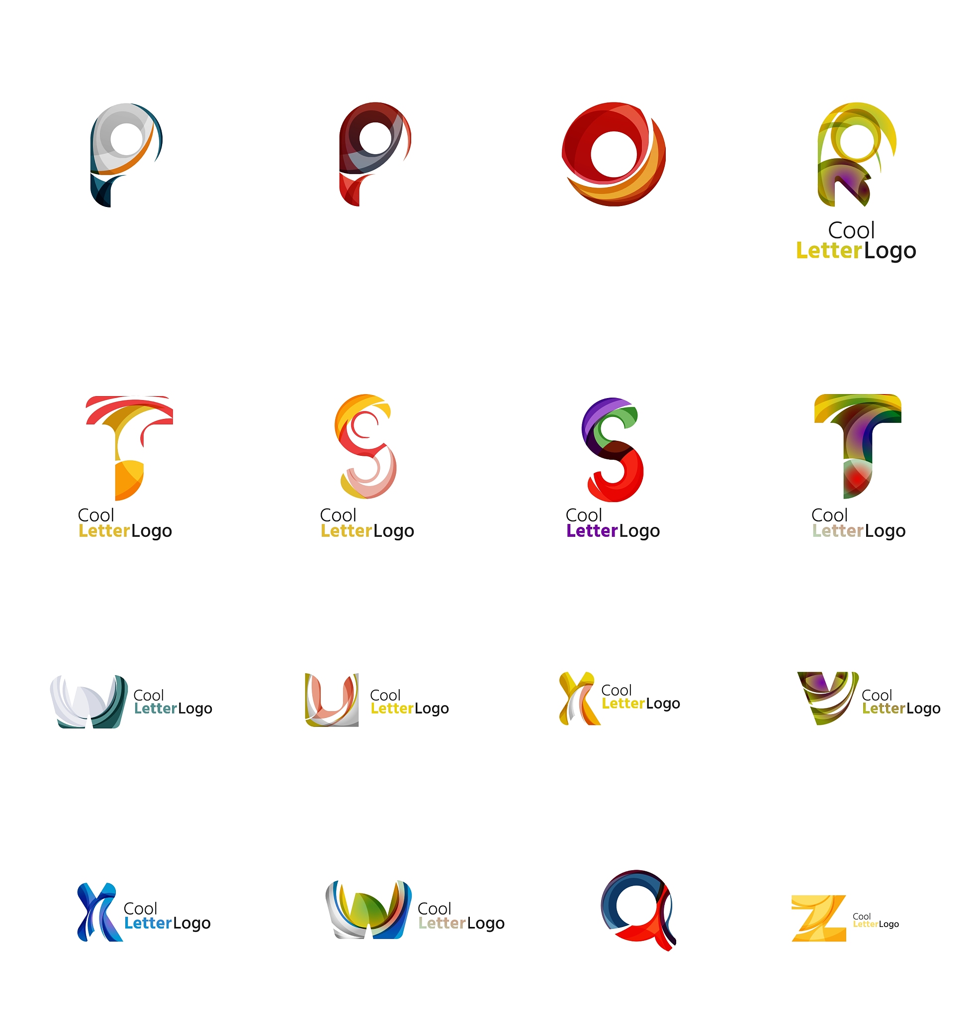 set of universal company logo ideas business icon