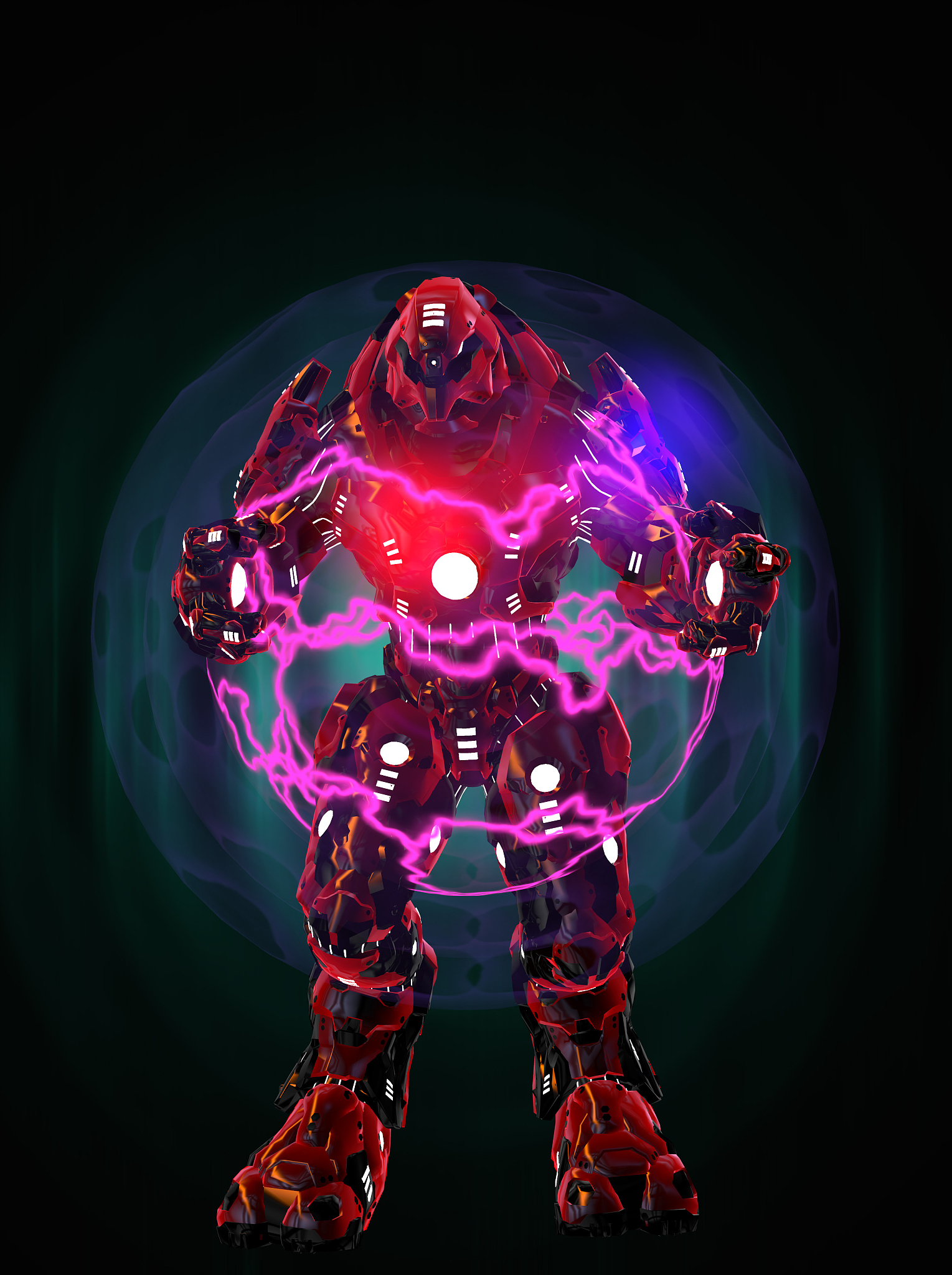 超现实未来士兵蜥蜴：宇航员头盔和红色皮肤