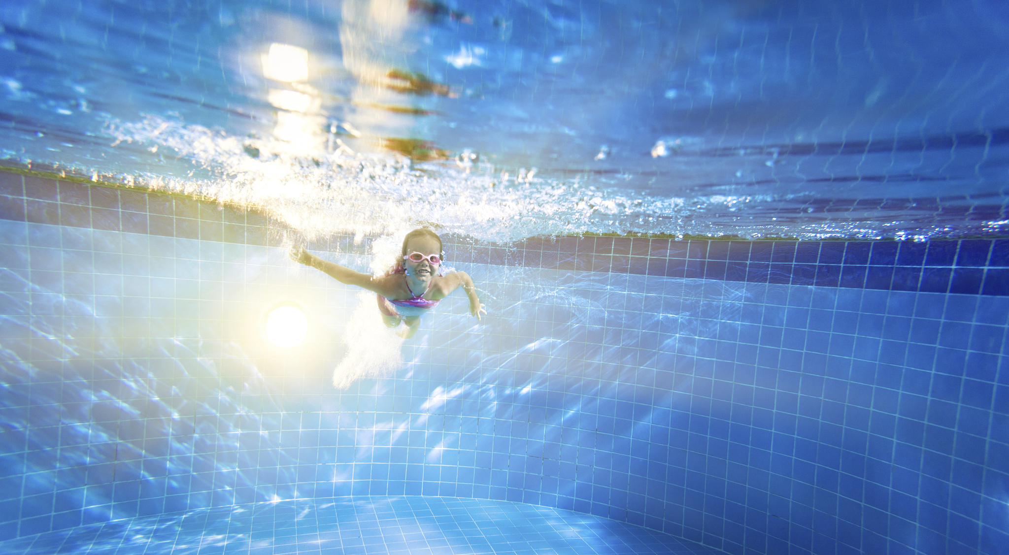 girl in swimming pool