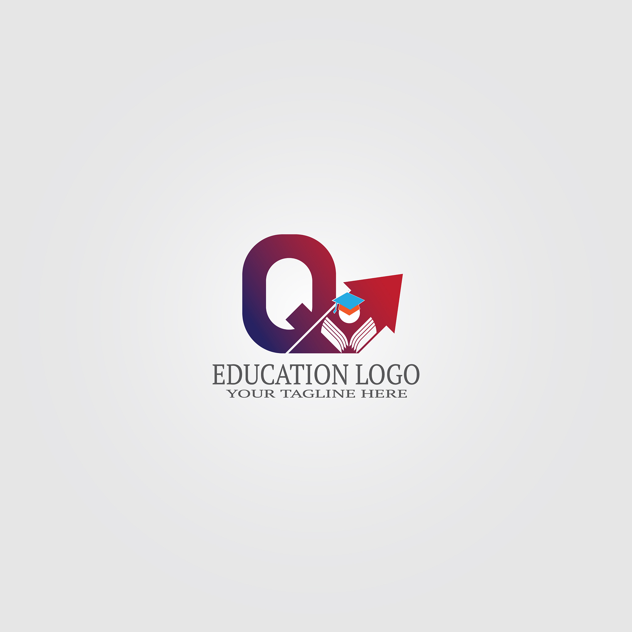 education logo template with q letter logo for