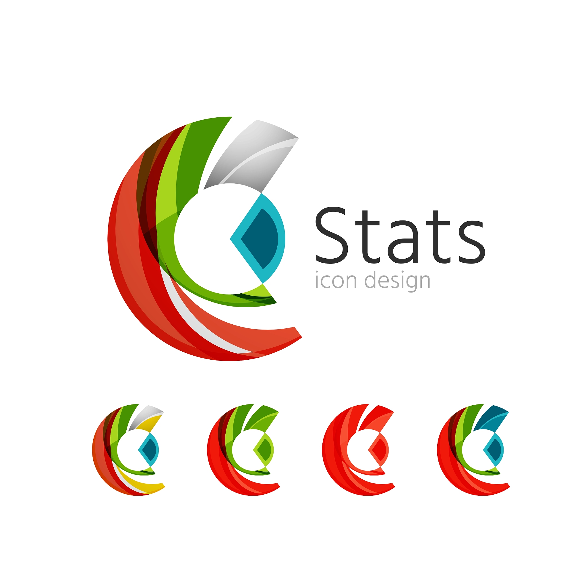 statistics company logo set