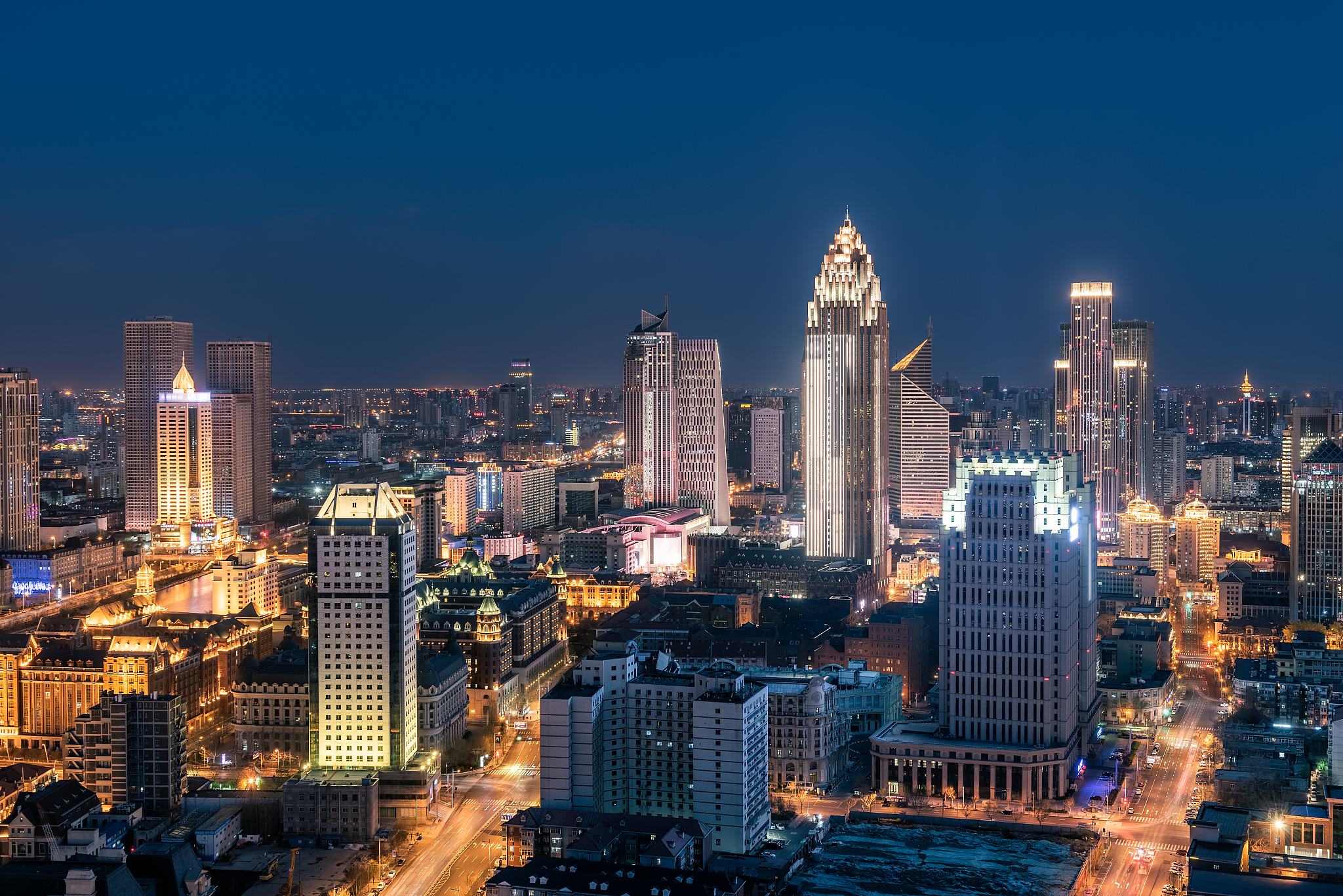 downtown tianjin,china.