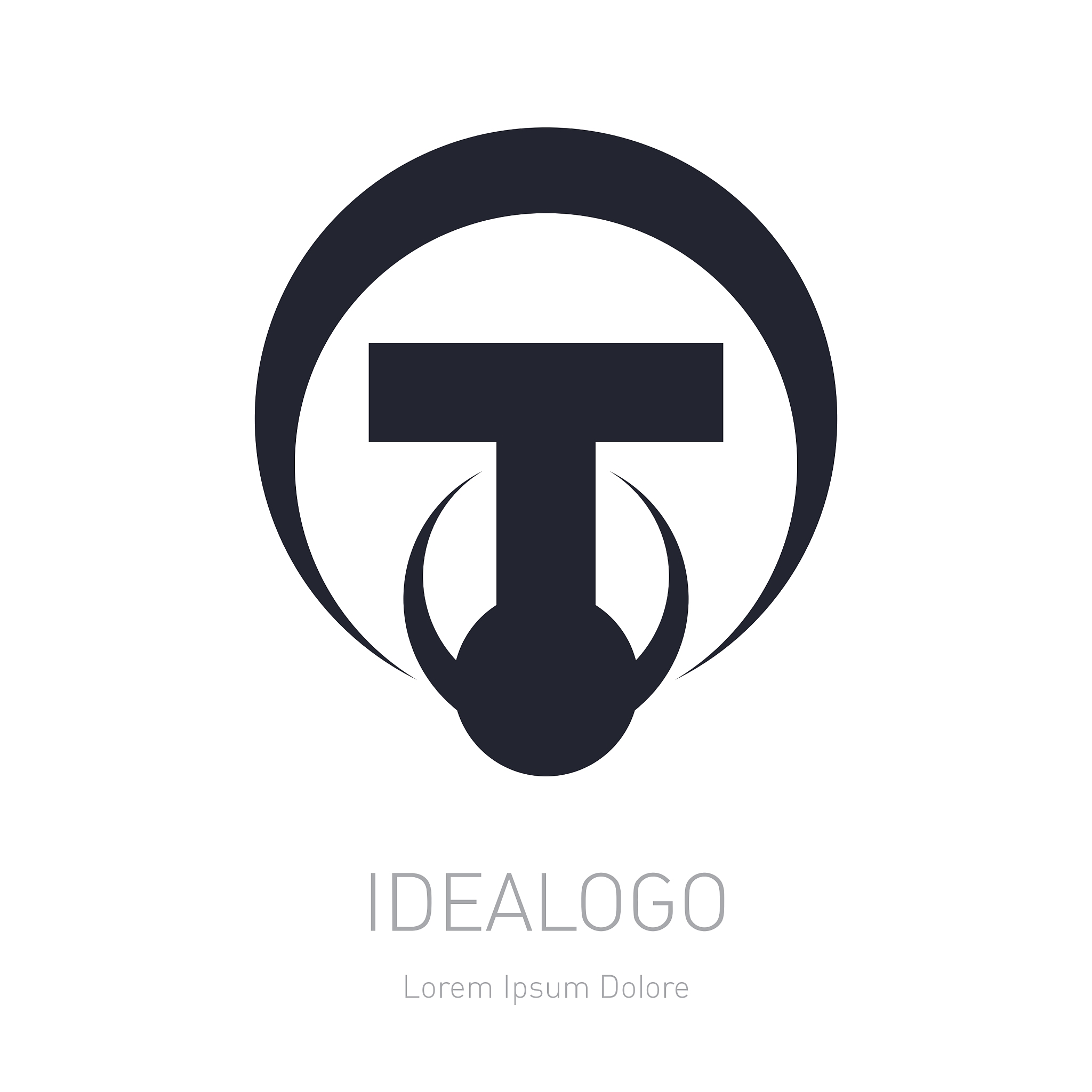 abstract logo with letter t logotype design